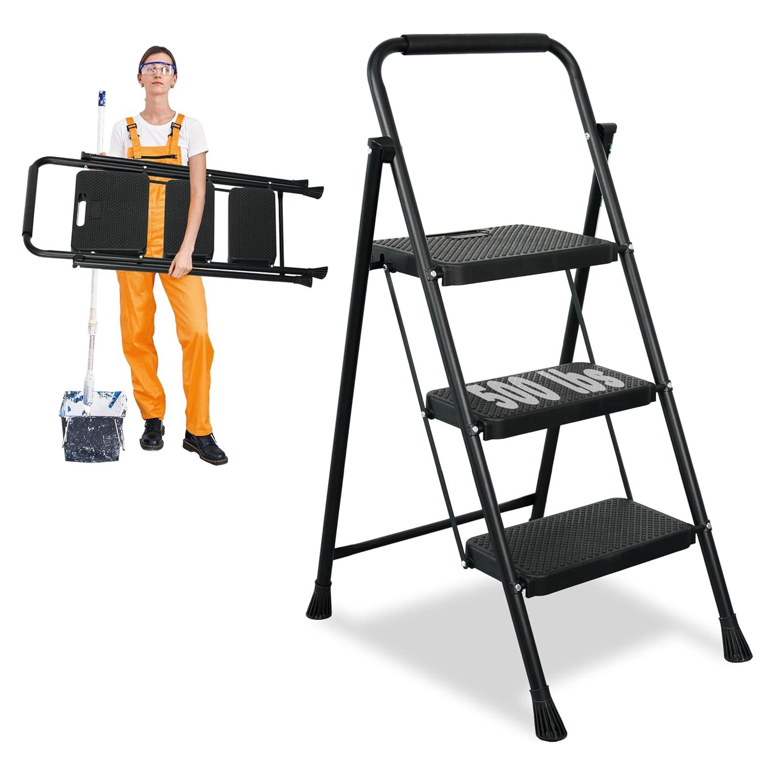 Escalera de 3 peldaños Arbusb Plegable Antideslizante