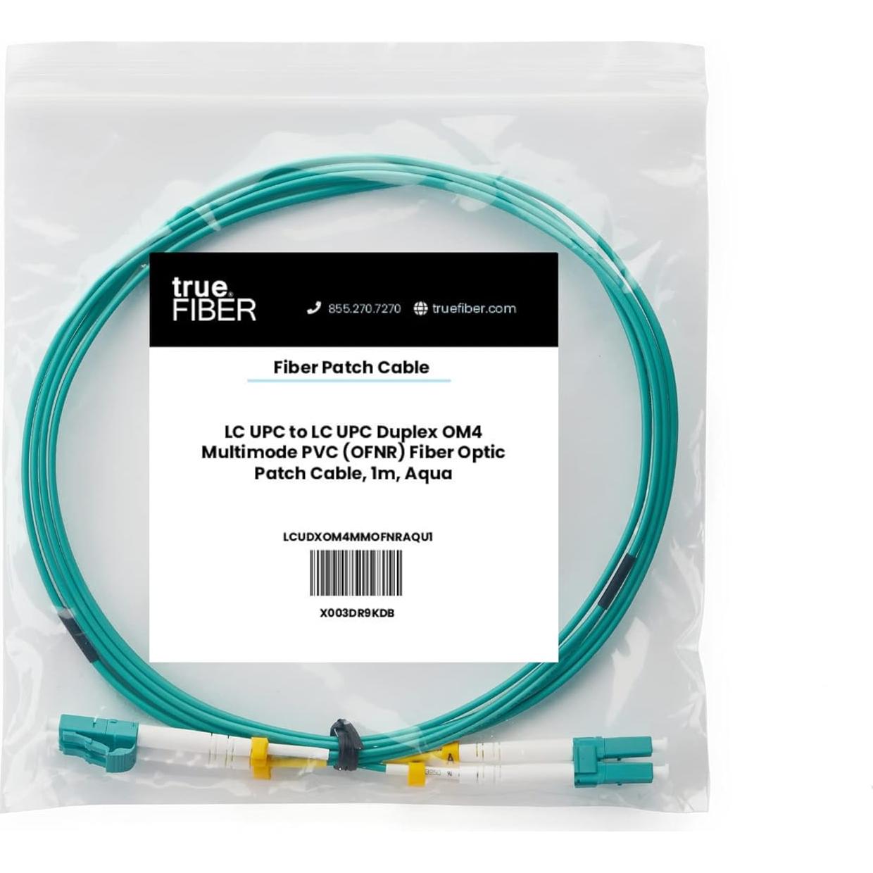 Cable de Parcheo de Fibra trueCABLE LC a LC 1m OM3 Multimodo