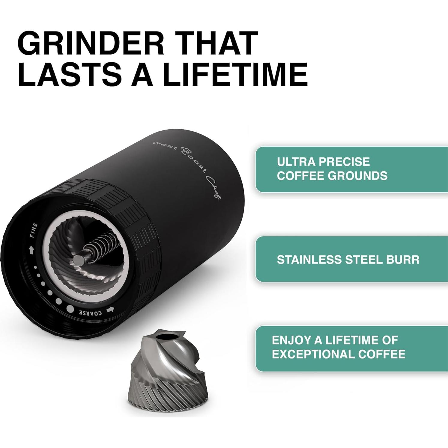 Molino de Café Manual West Coast Chef - Portátil 0.72 kg