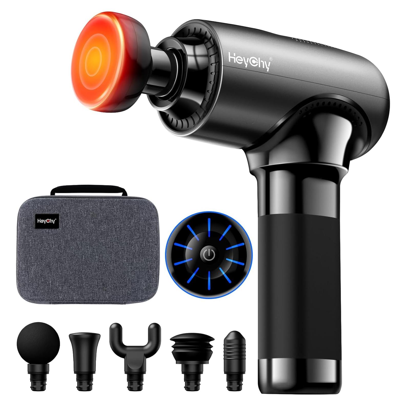 Pistola de Masaje HeyChy V2-H con Calor y 6 Accesorios