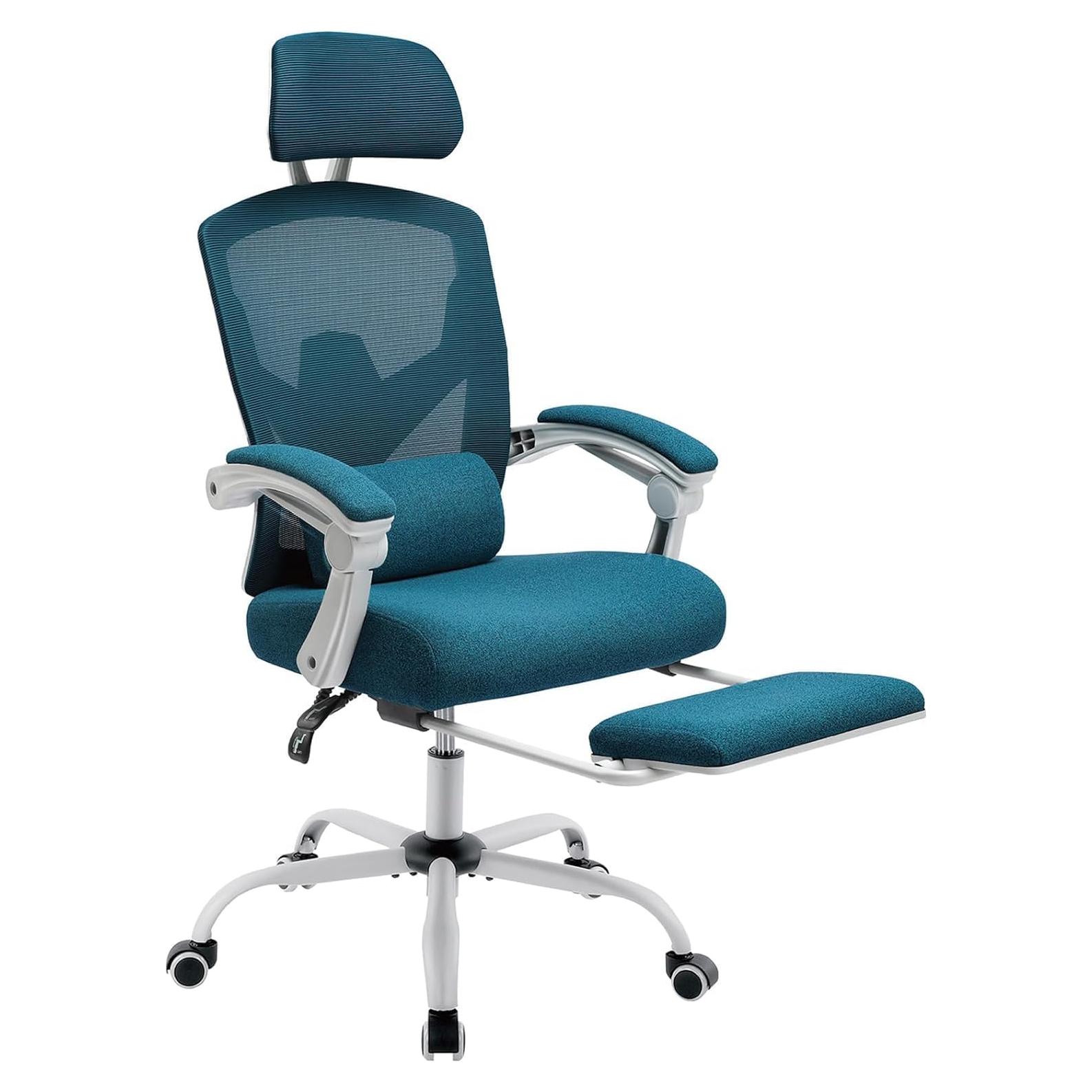 Silla de Oficina DUMOS Azul con Reposapiés Ajustable