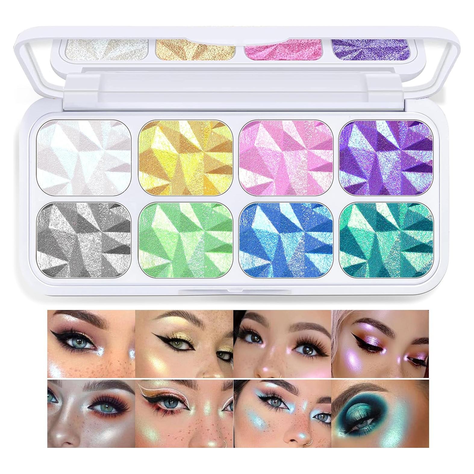 Paleta de iluminadores de diamante 8 colores - Maquillaje