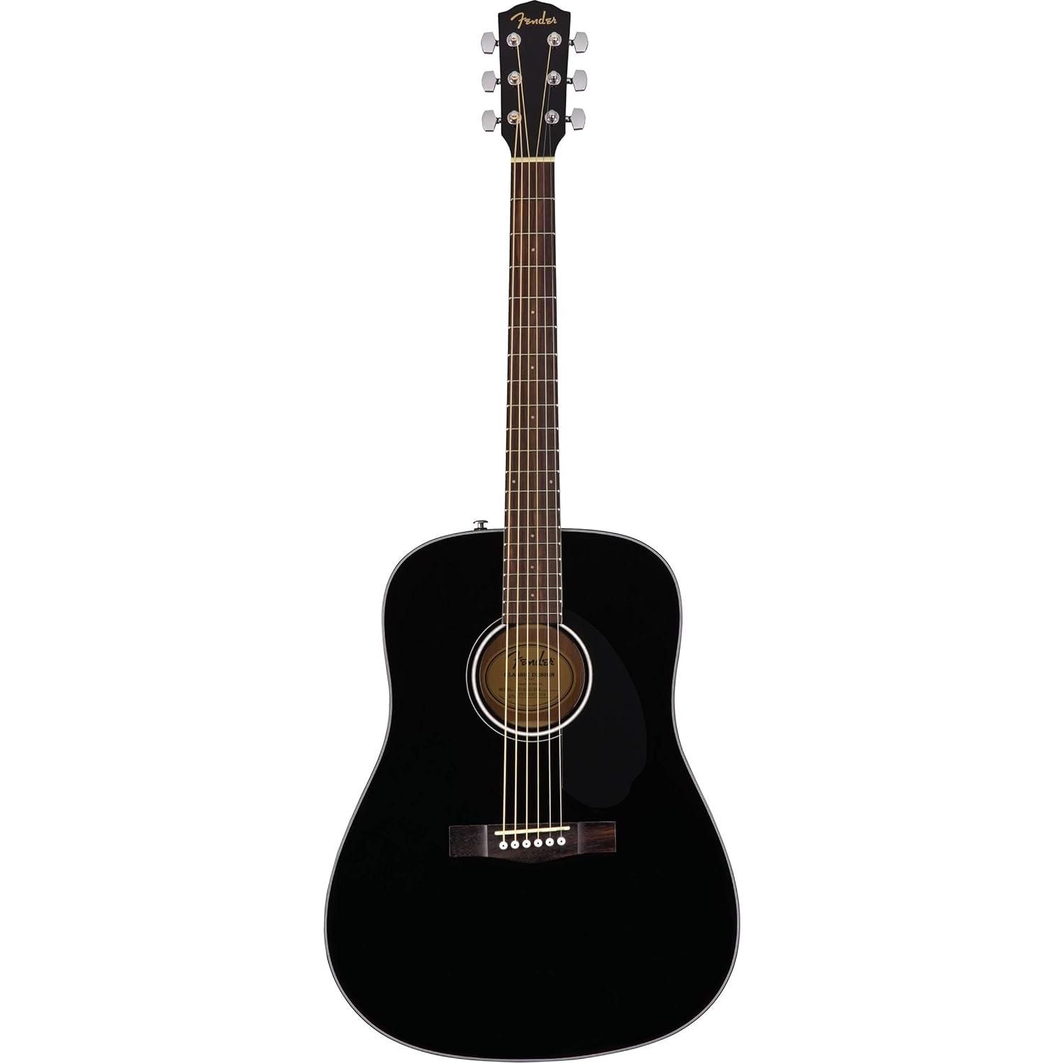 Guitarra Acústica Dreadnought Fender CD-60S Negra con Accesorios