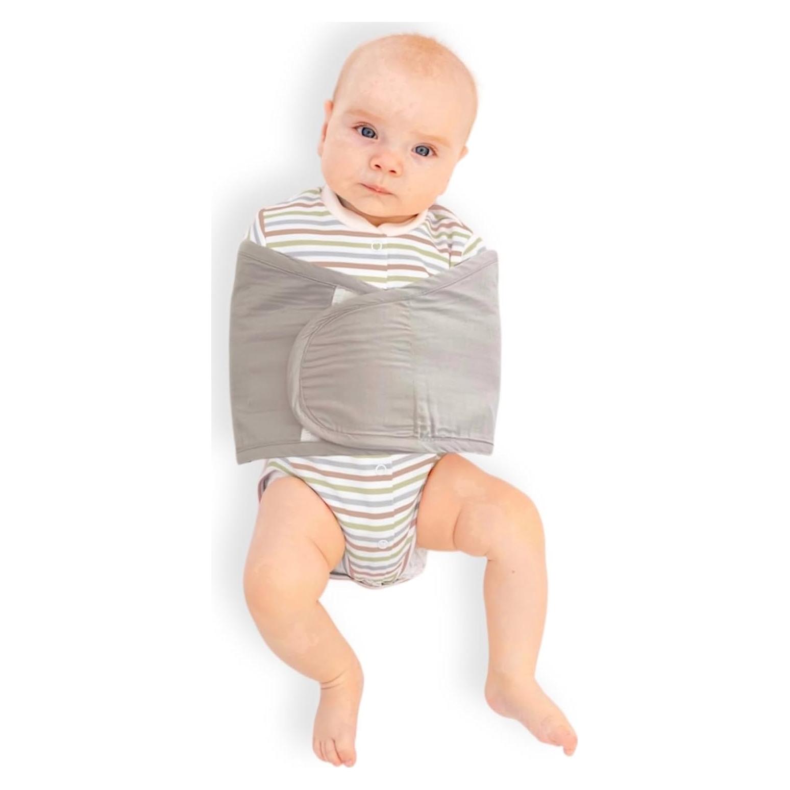 Swaddle de Brazos Bebé Bebon - Algodón Suave Gris Pequeño