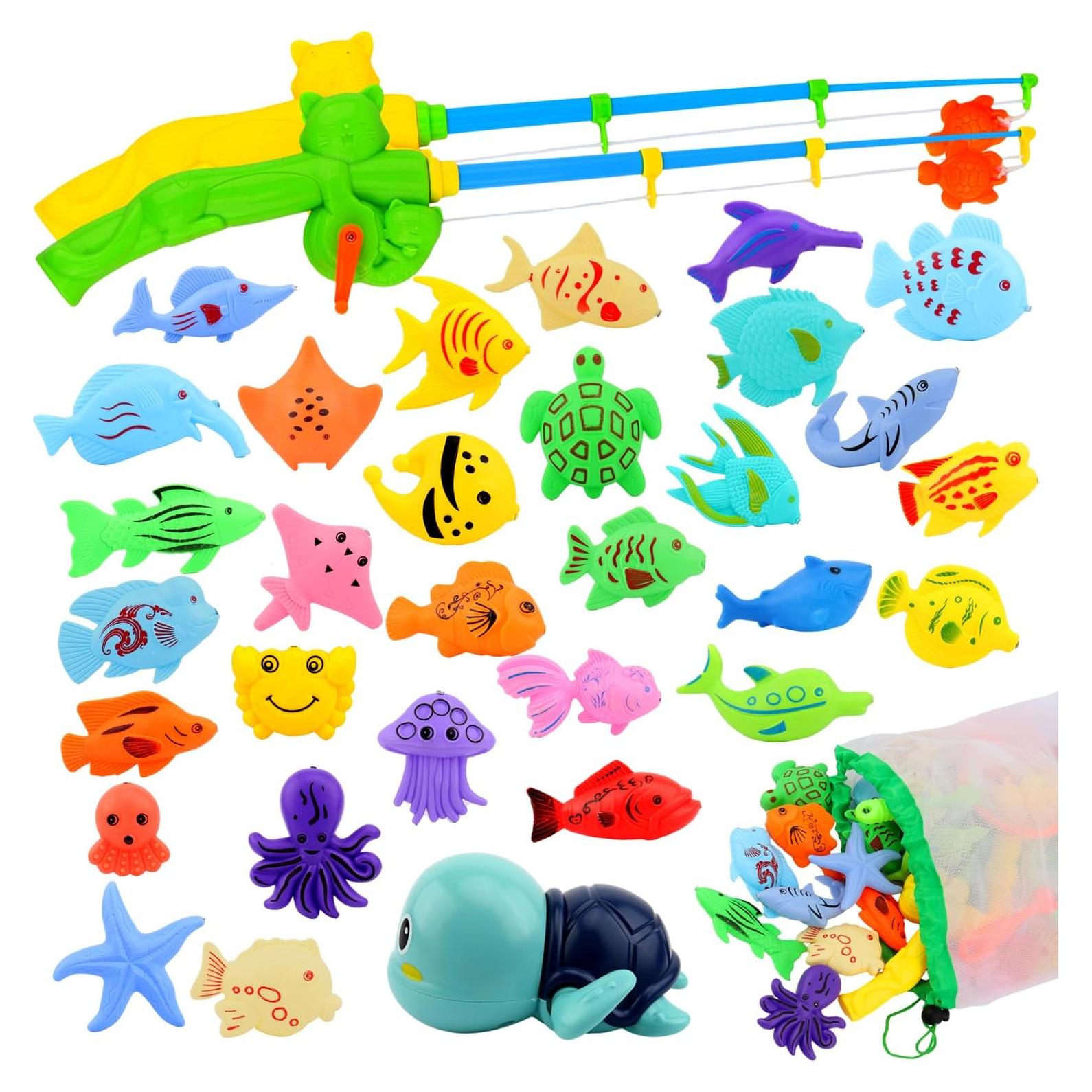 Juego de Pesca Magnética para Niños AUUGUU - 2 Cañas y Peces