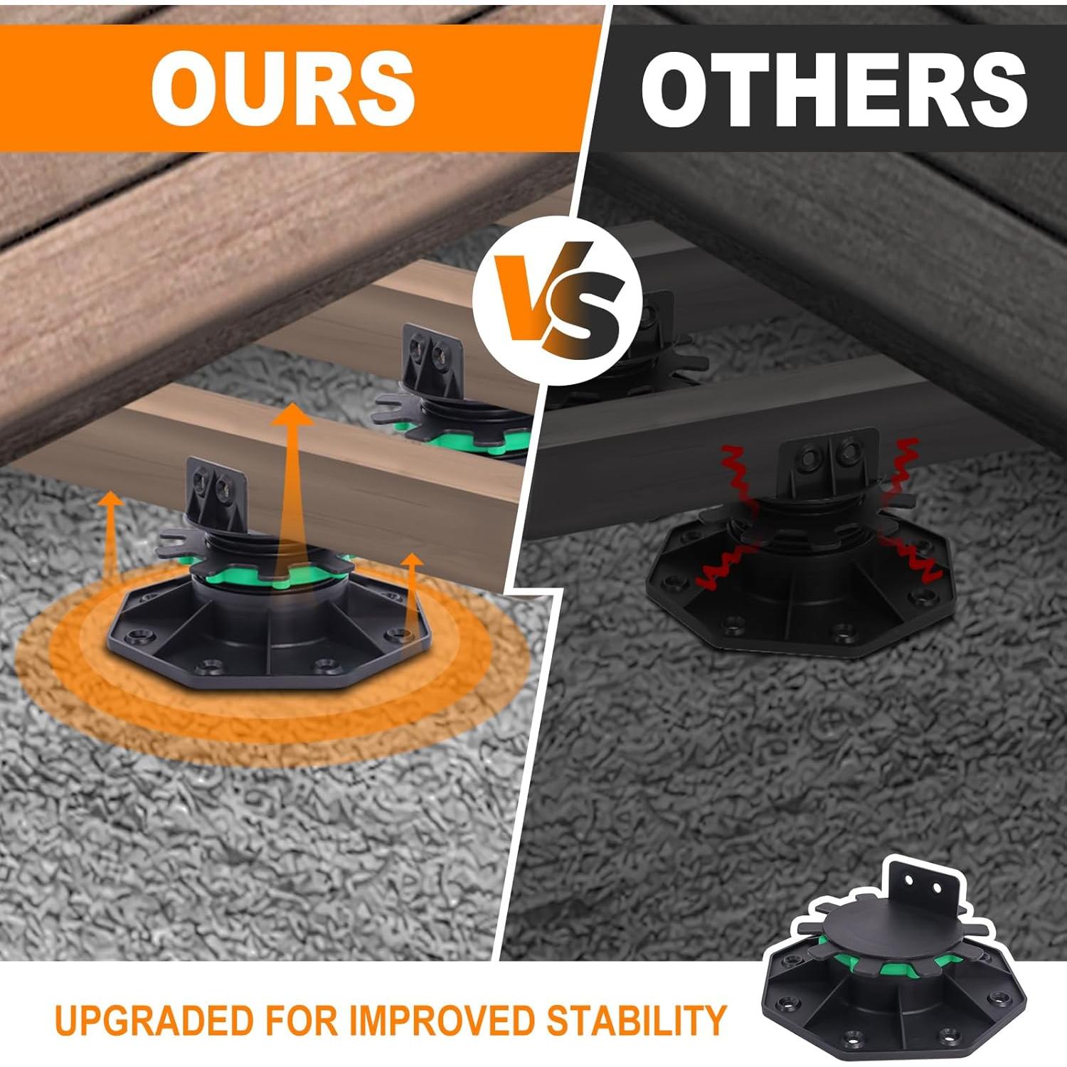 12 Soportes de Deck Ajustables MCCKLE 40-60 mm con Anillo de Bloqueo