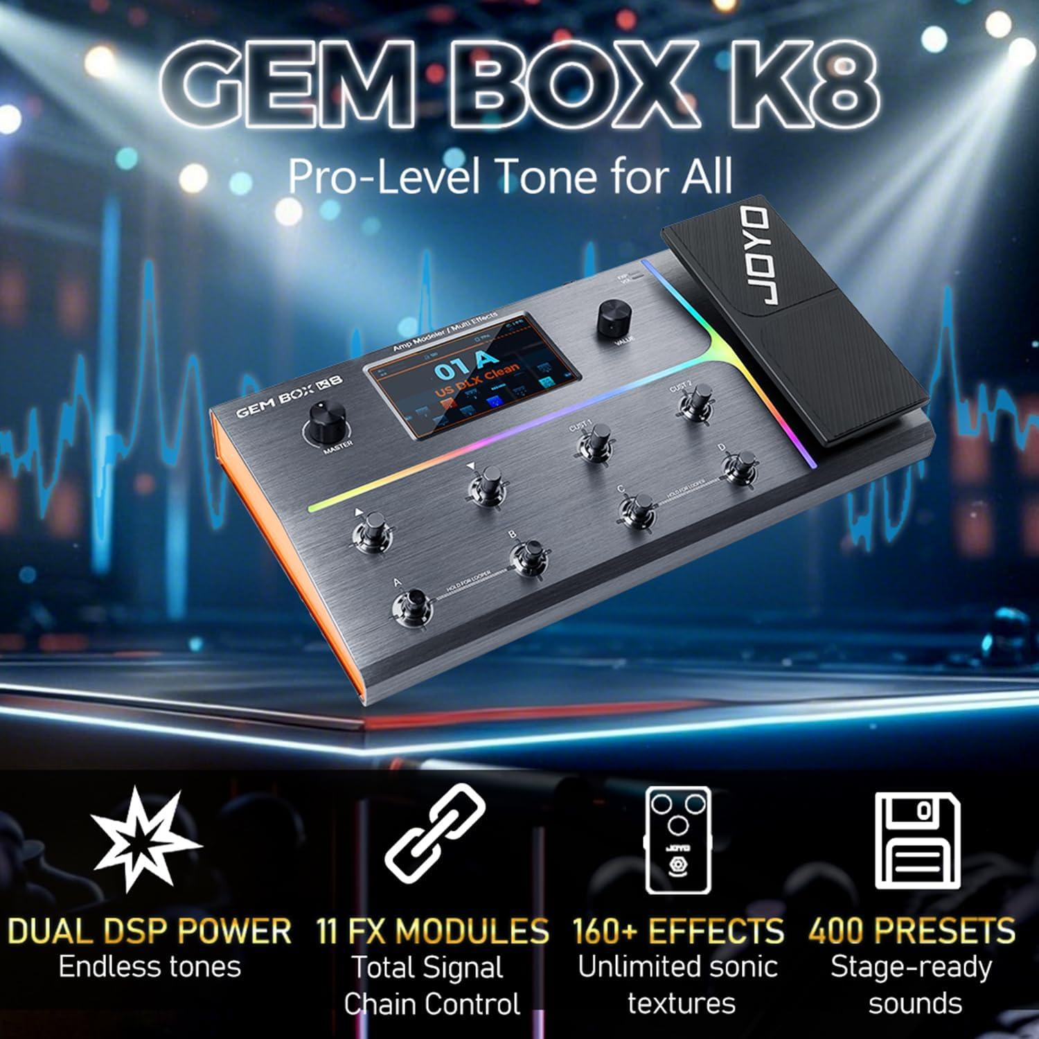 Procesador de Efectos JOYO Gem Box K8 con Pantalla Táctil 5"