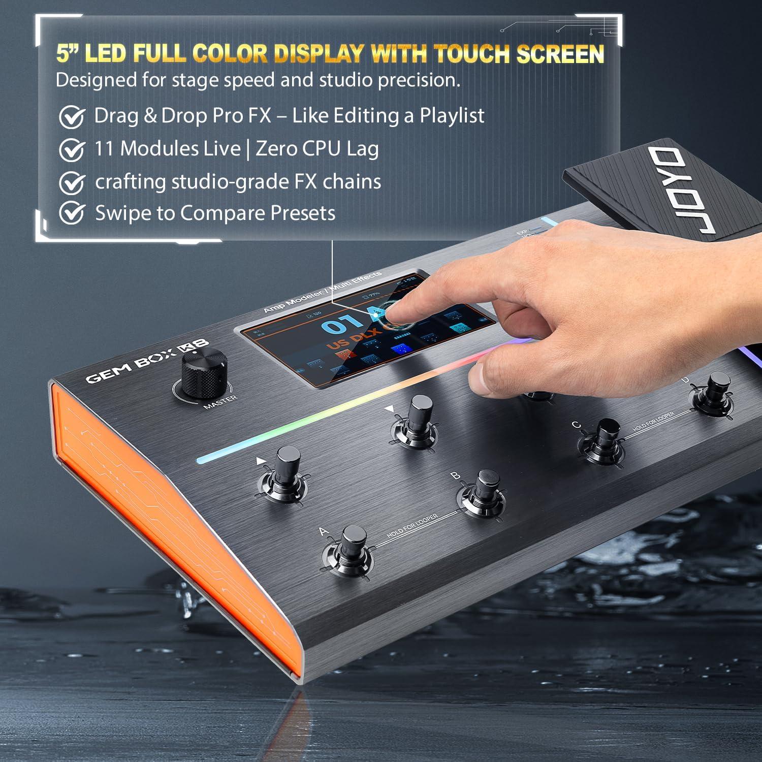 Procesador de Efectos JOYO Gem Box K8 con Pantalla Táctil 5"