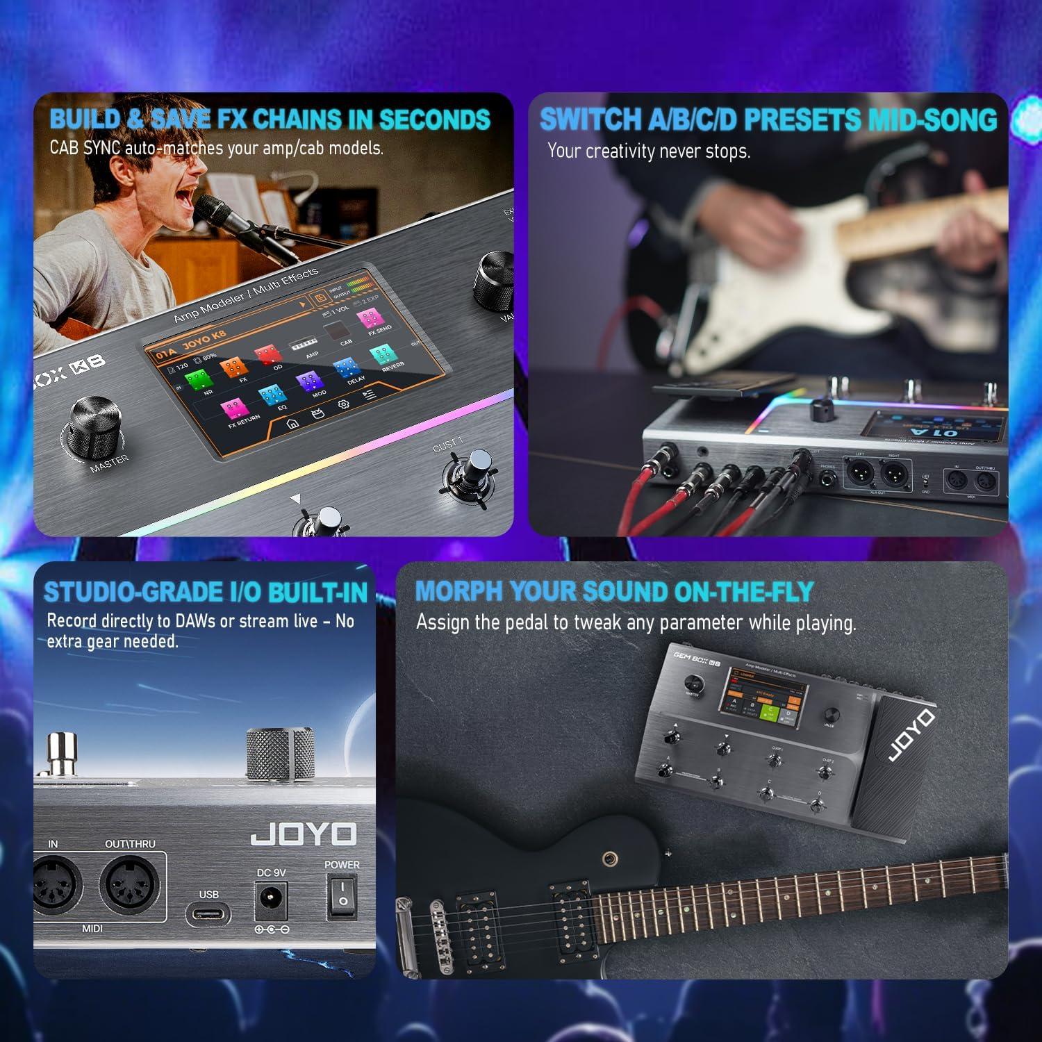 Procesador de Efectos JOYO Gem Box K8 con Pantalla Táctil 5"