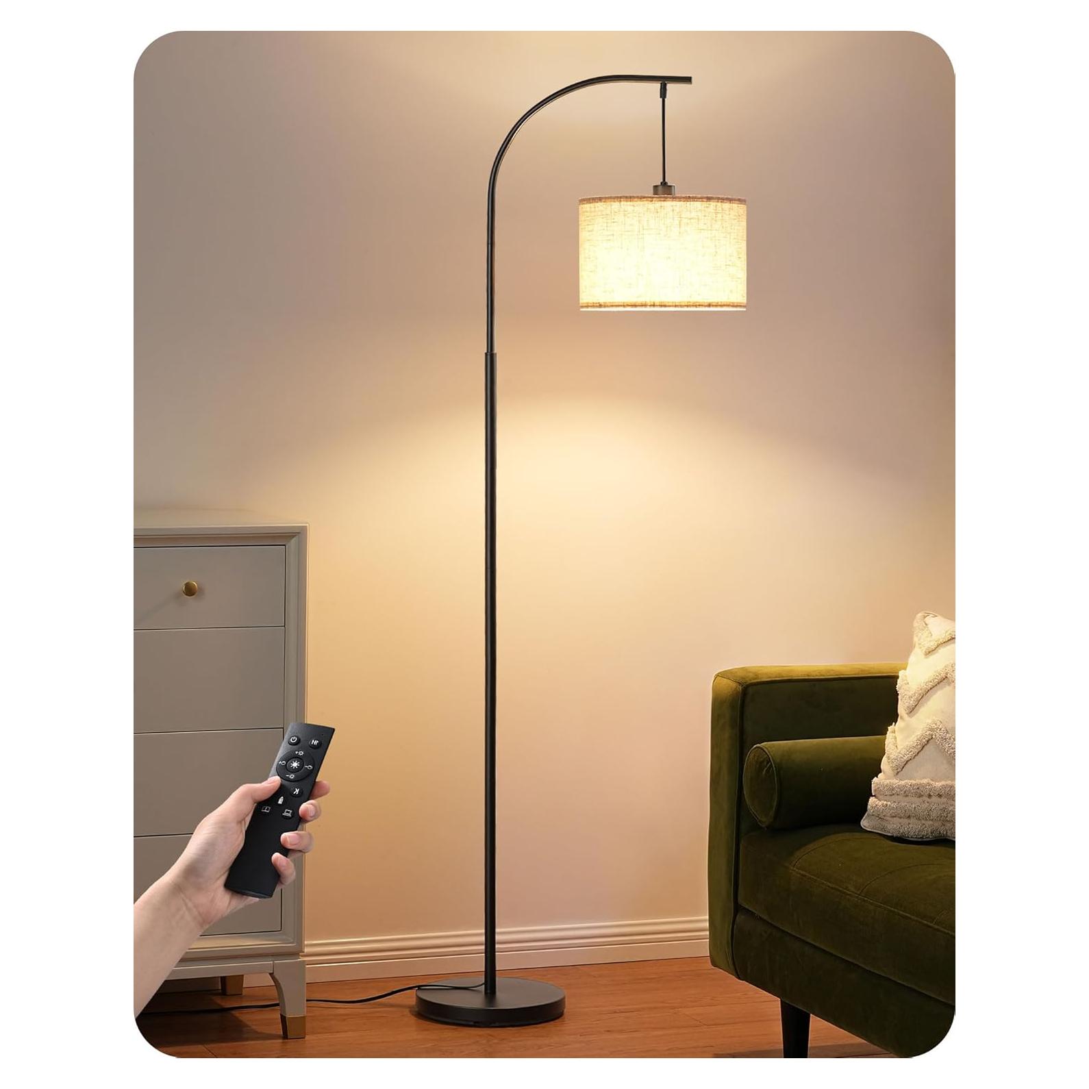 Lámpara de Pie Regulable EDISHINE con Control Remoto Negra