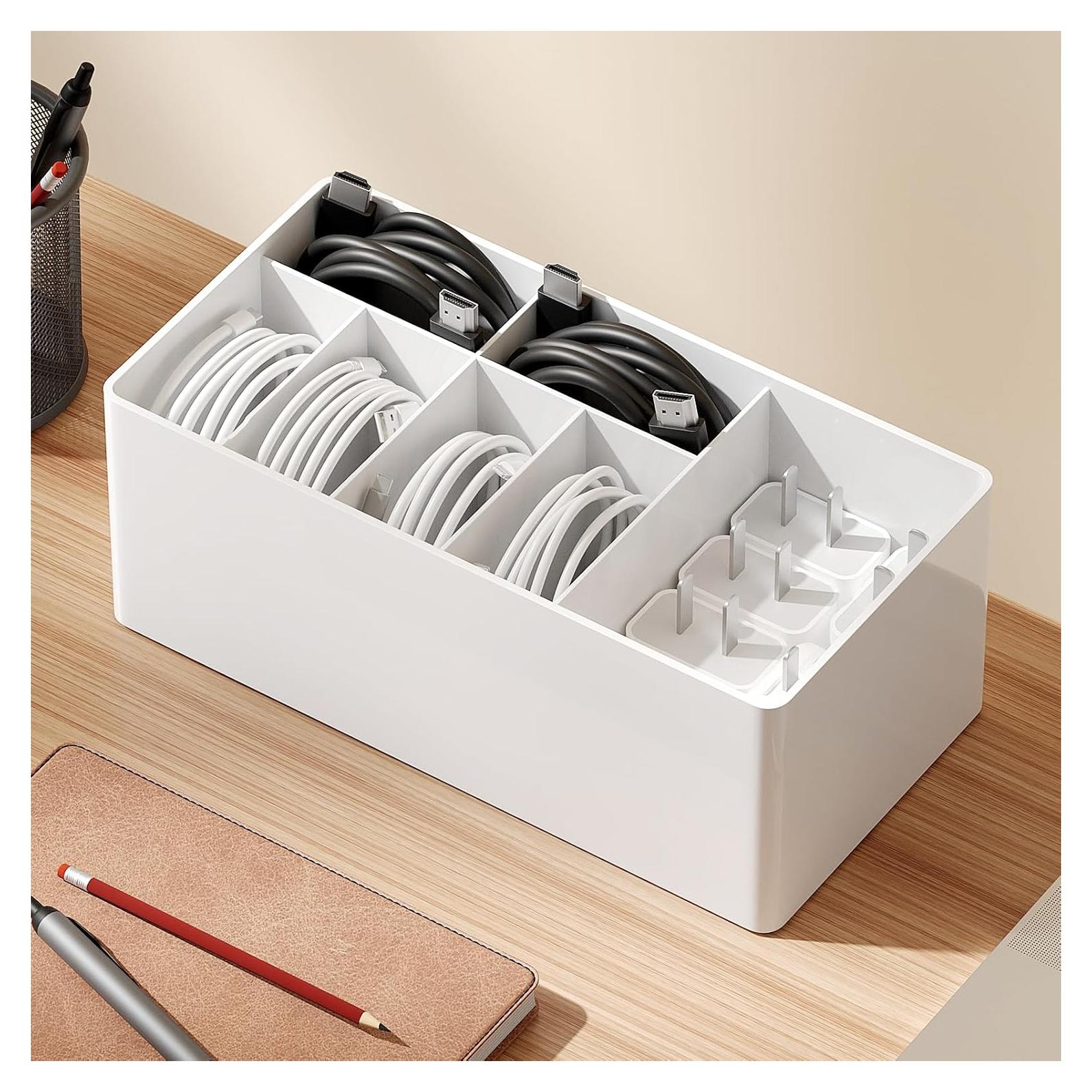 Organizador de Cables Yocice Blanco - Almacenamiento 11 Cargas