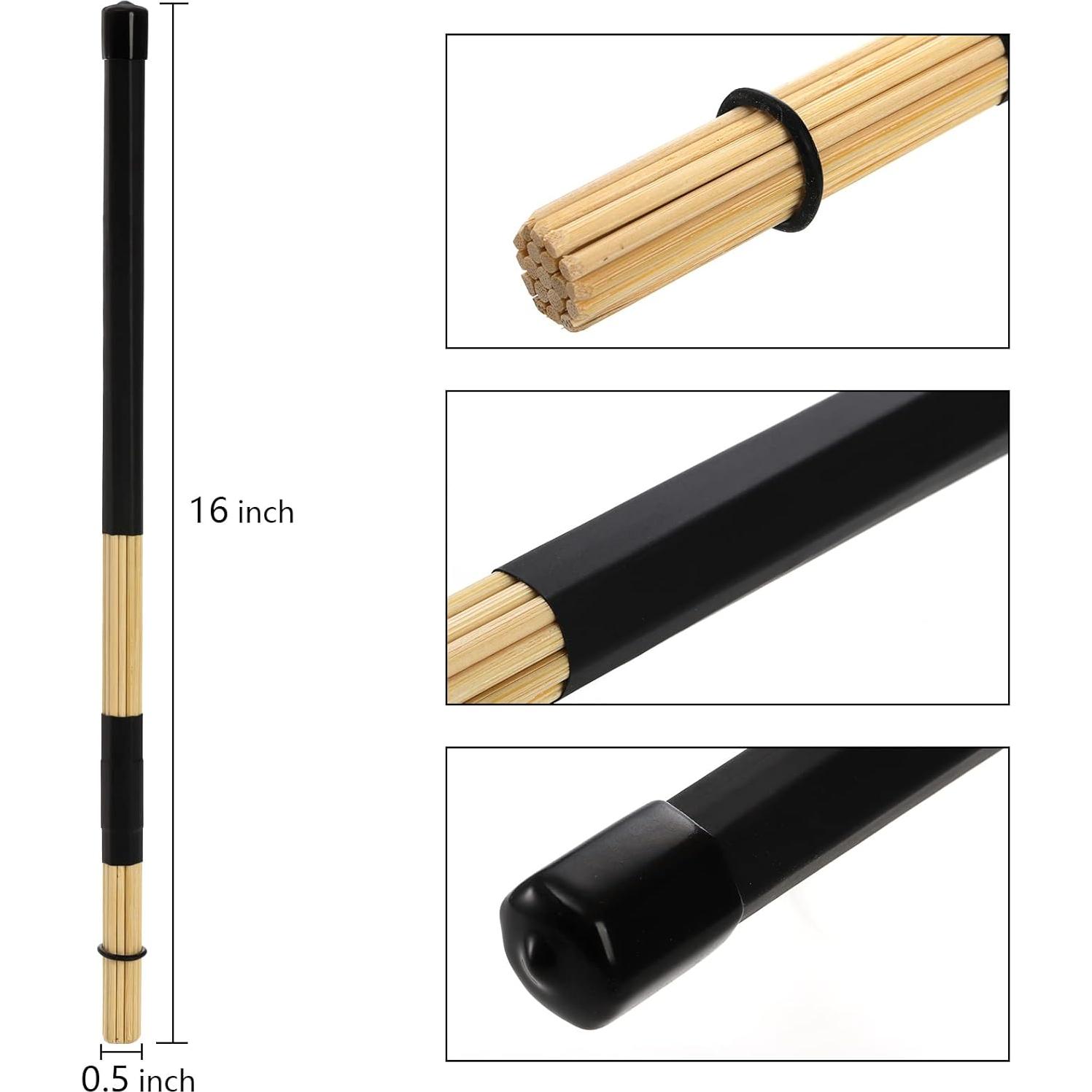 Palillos de Batería YOUEON 3 Pares 16" Bambú Jazz 5A