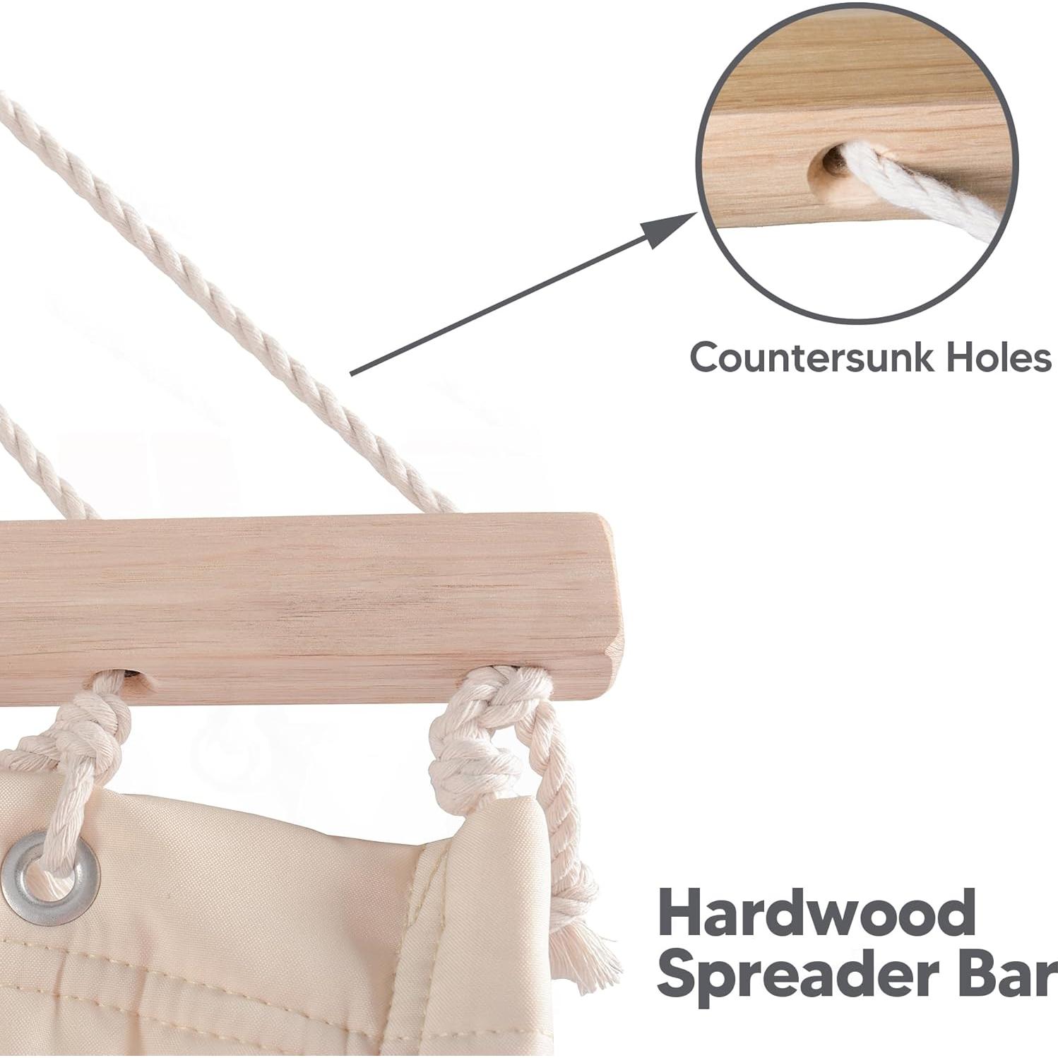 Hamaca Doble SUNCREAT Extra Grande con Soporte 3.66 m Beige