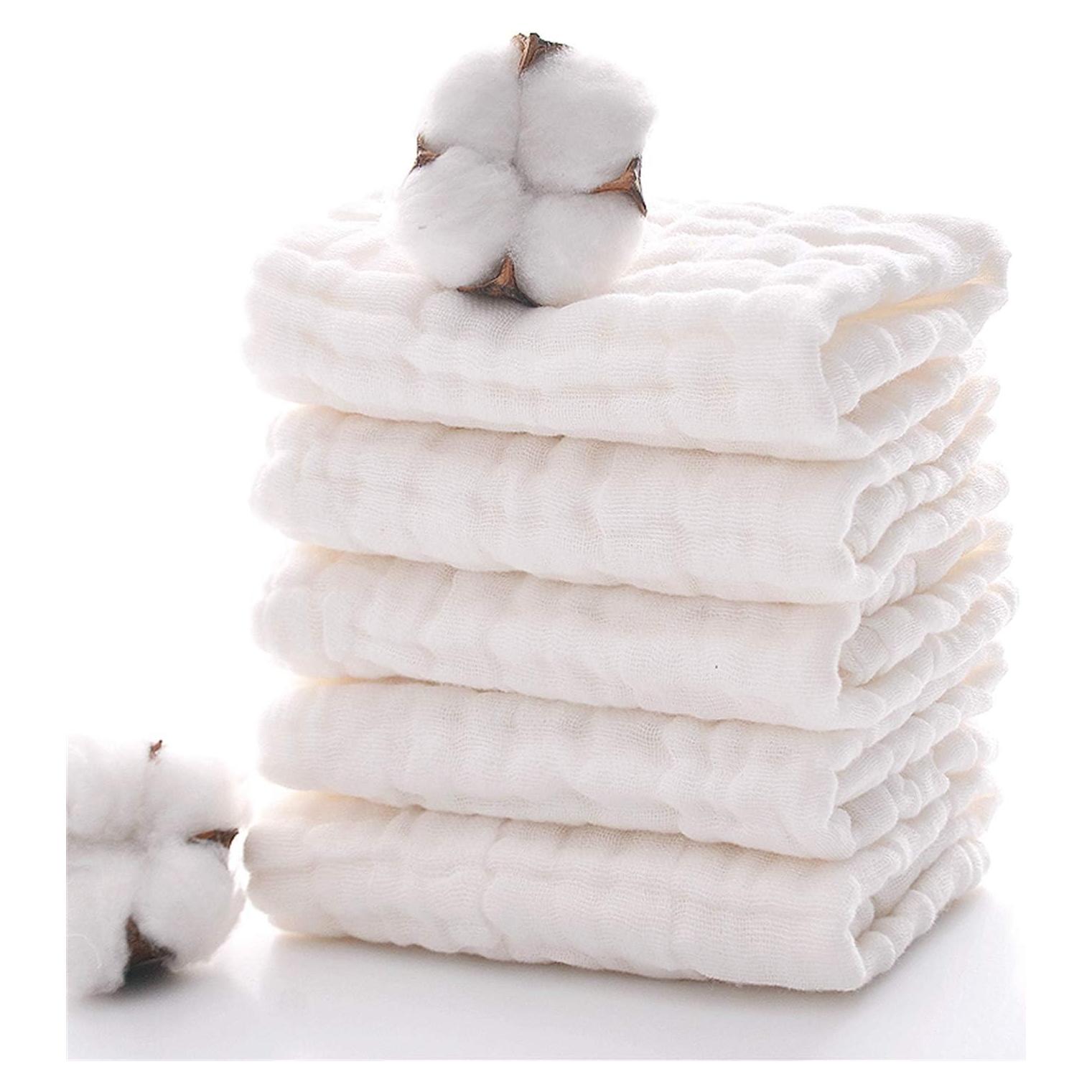 Paños de Muselina MUKIN para Bebés - Algodón Natural, 5 Unidades 30x30 cm