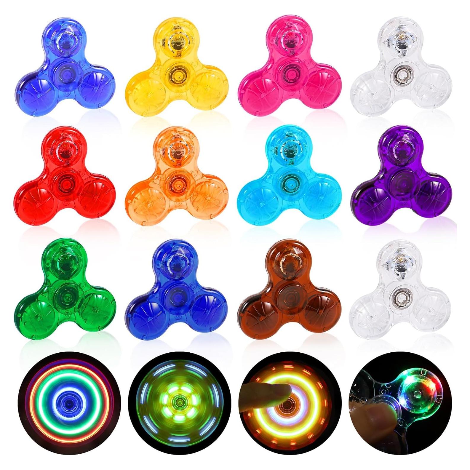 Paquete de 12 Fidget Spinners ANNGIKO Iluminados para Fiestas