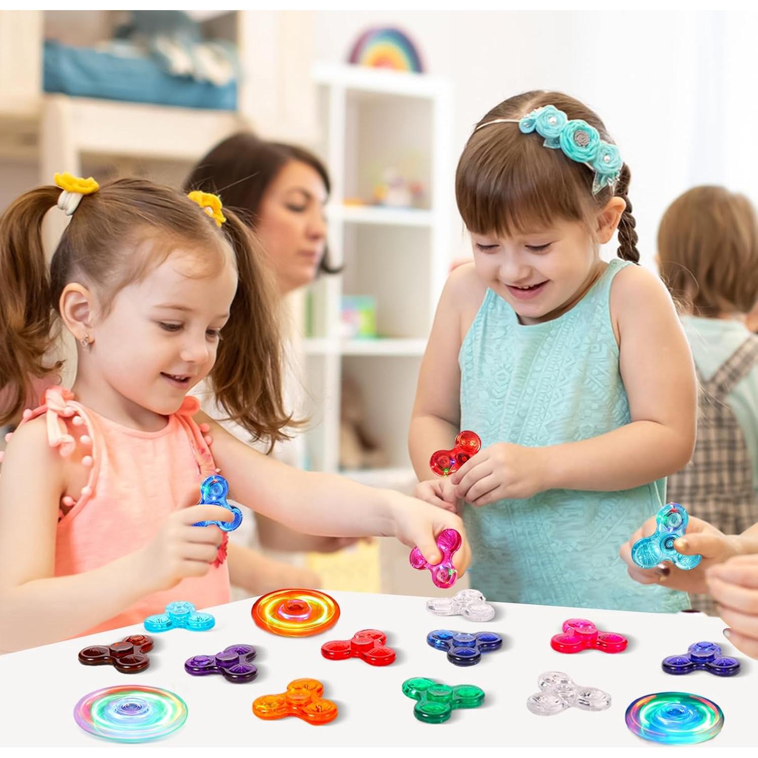 Paquete de 12 Fidget Spinners ANNGIKO Iluminados para Fiestas