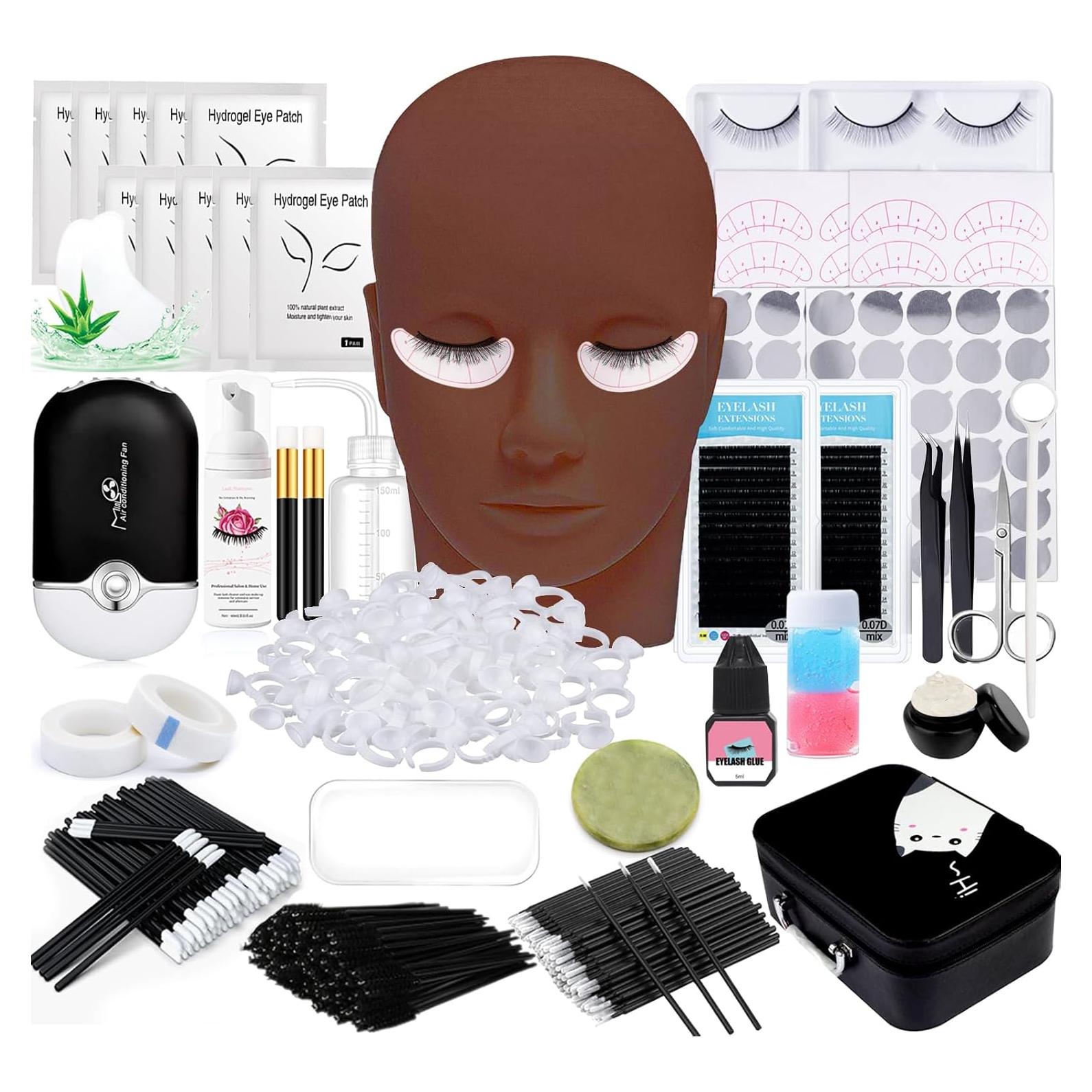 Kit de Extensión de Pestañas DNSGOOR con Ventilador USB y Herramientas