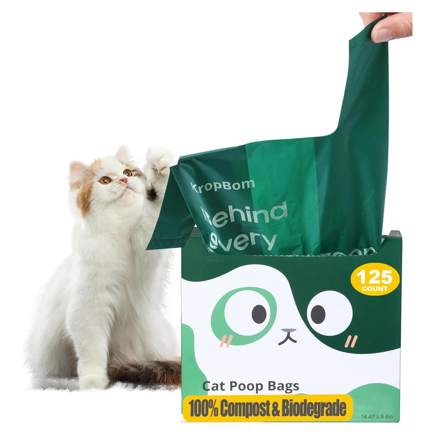 Bolsas de Poop Biodegradables KropBom 125 Unidades con Asa