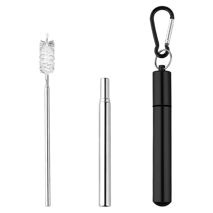 Popote Plegable Reutilizable Sisadodo con Estuche y Cepillo