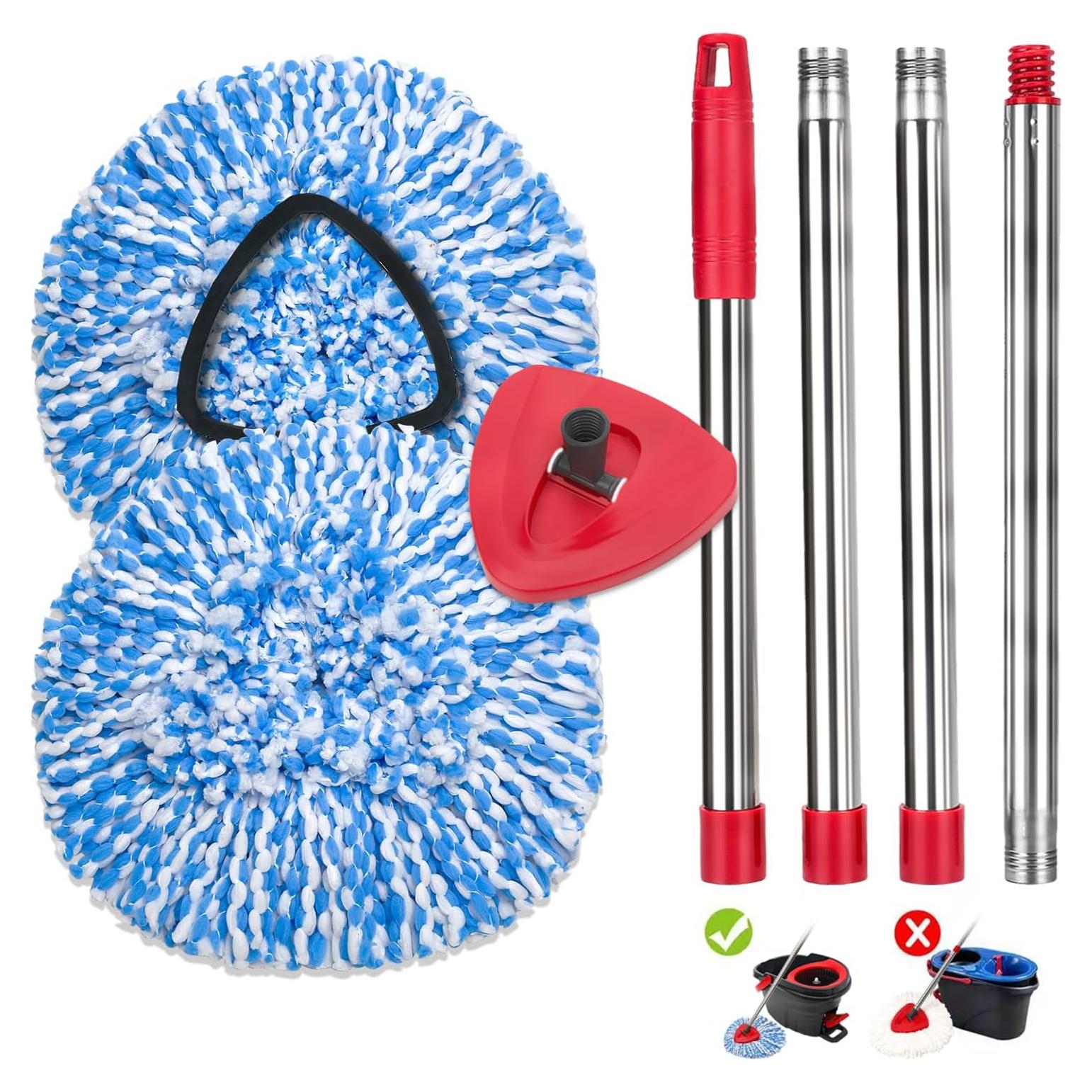 Paquete de 2 cabezales de microfibra kCarpoly para mopa EasyWring