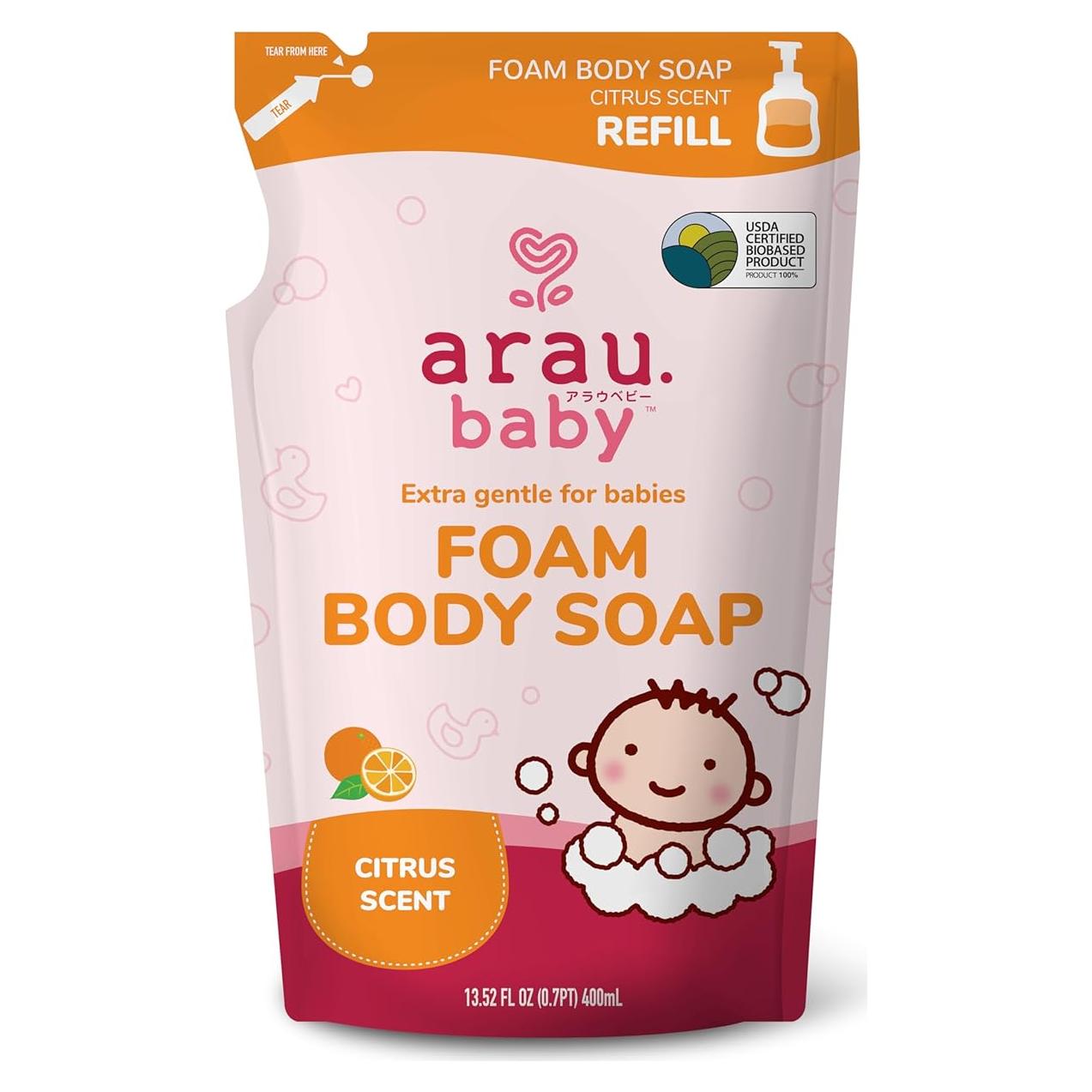 Jabón Corporal Espumoso Arau Baby 400 ml Aroma Cítrico