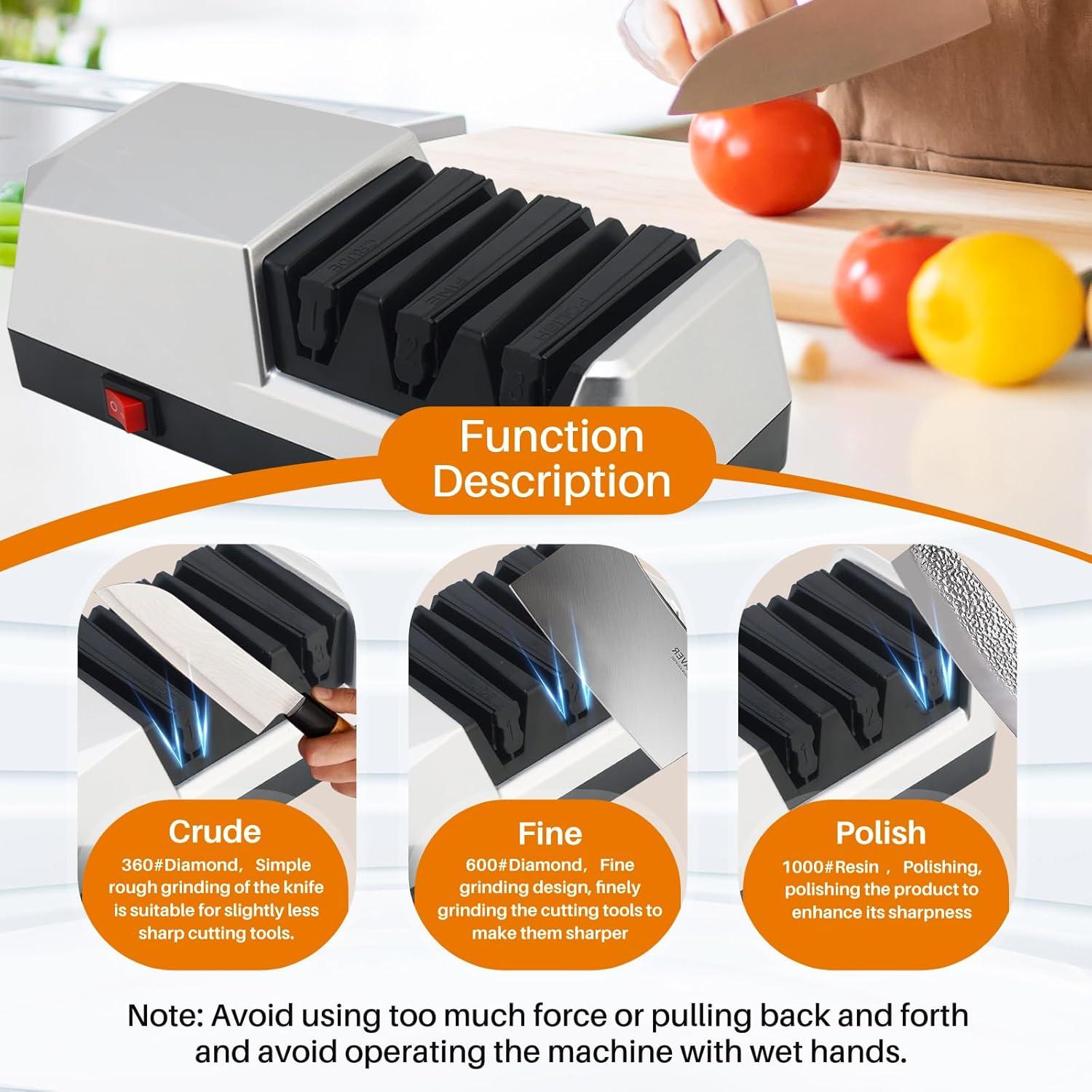 Afilador de cuchillos eléctrico Jovant 3 etapas con diamante