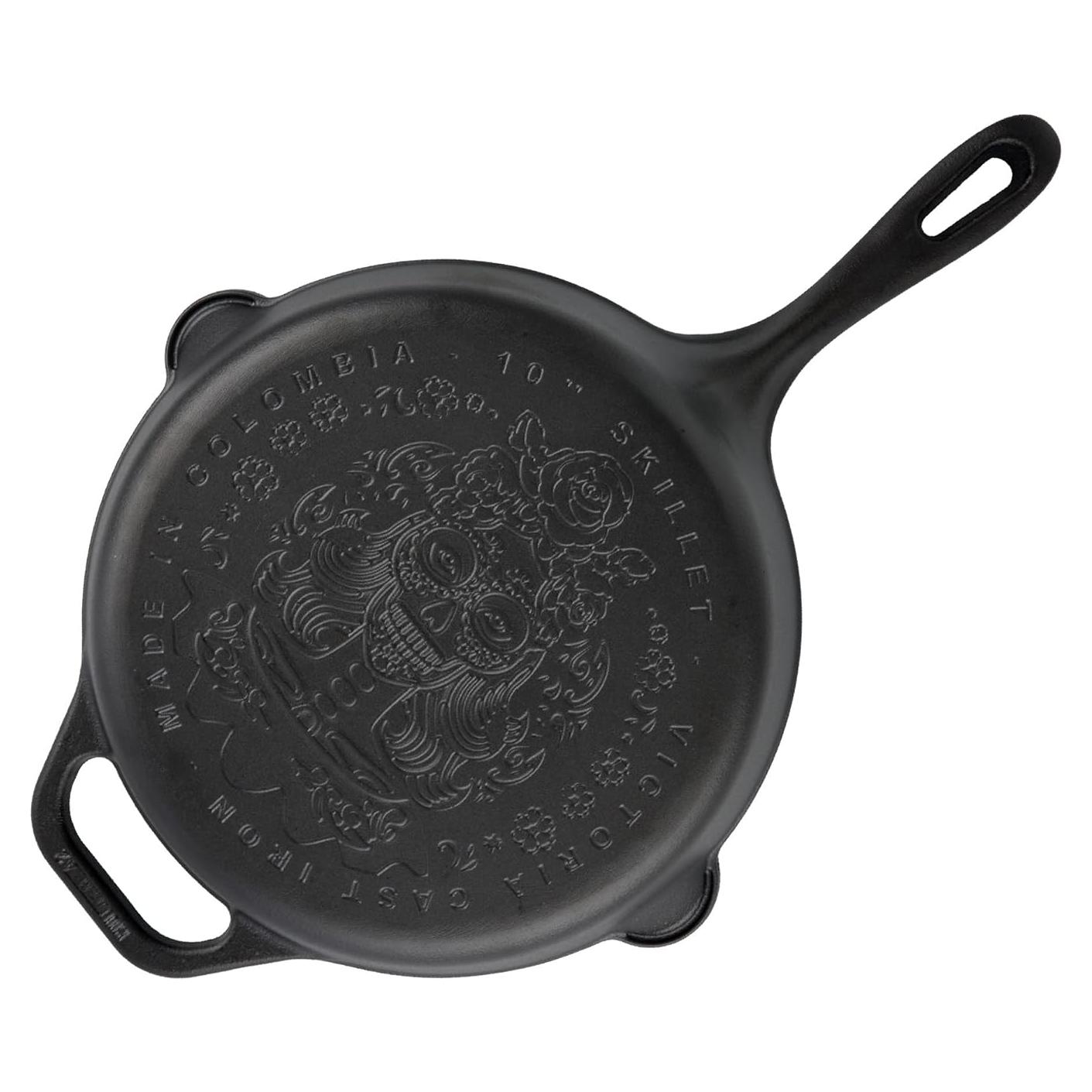 Sartén de Hierro Fundido Victoria 25 cm Catrina Día de Muertos