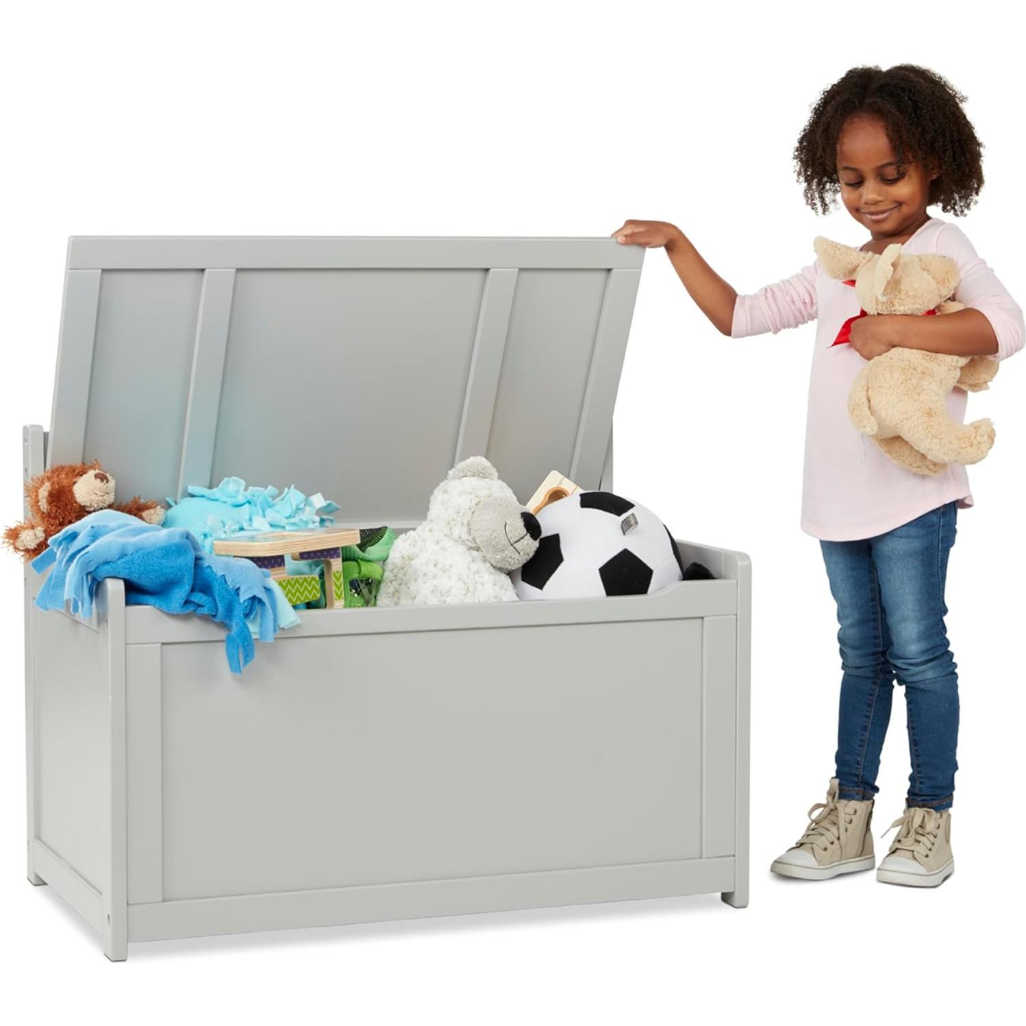 Cofre de Juguetes de Madera Melissa & Doug, Gris, 233.5L