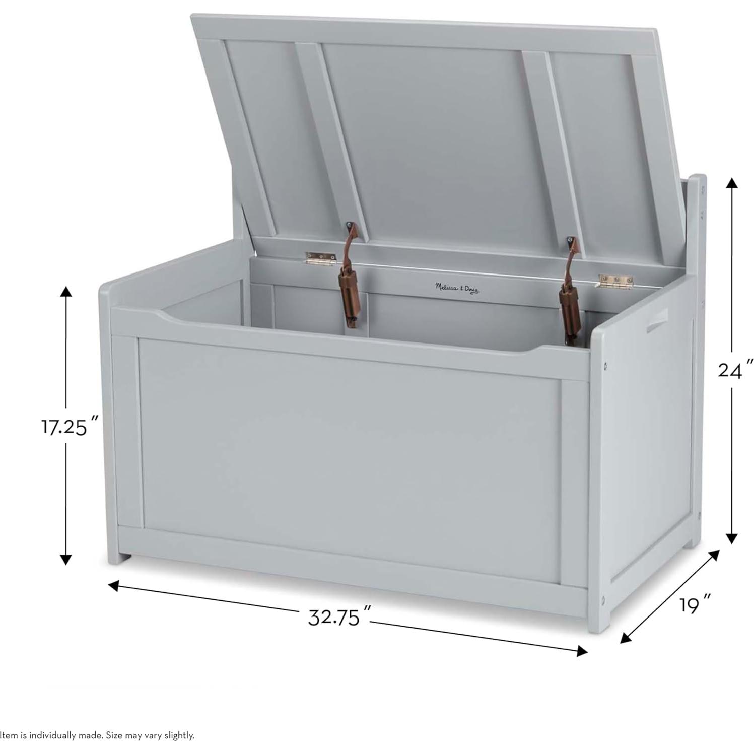 Cofre de Juguetes de Madera Melissa & Doug, Gris, 233.5L