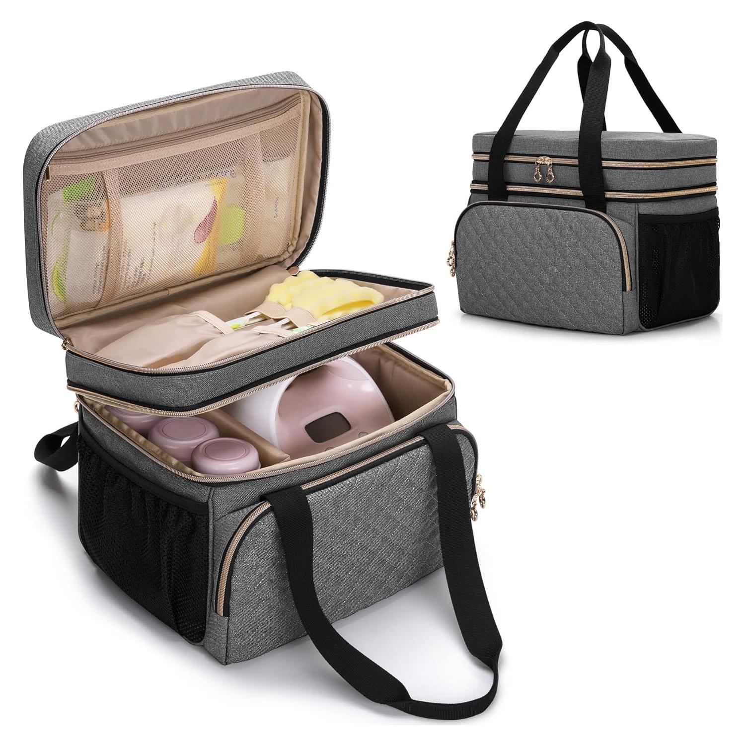 Bolsa para Extractor de Leche Luxja Doble Capa Gris 29x18x24cm