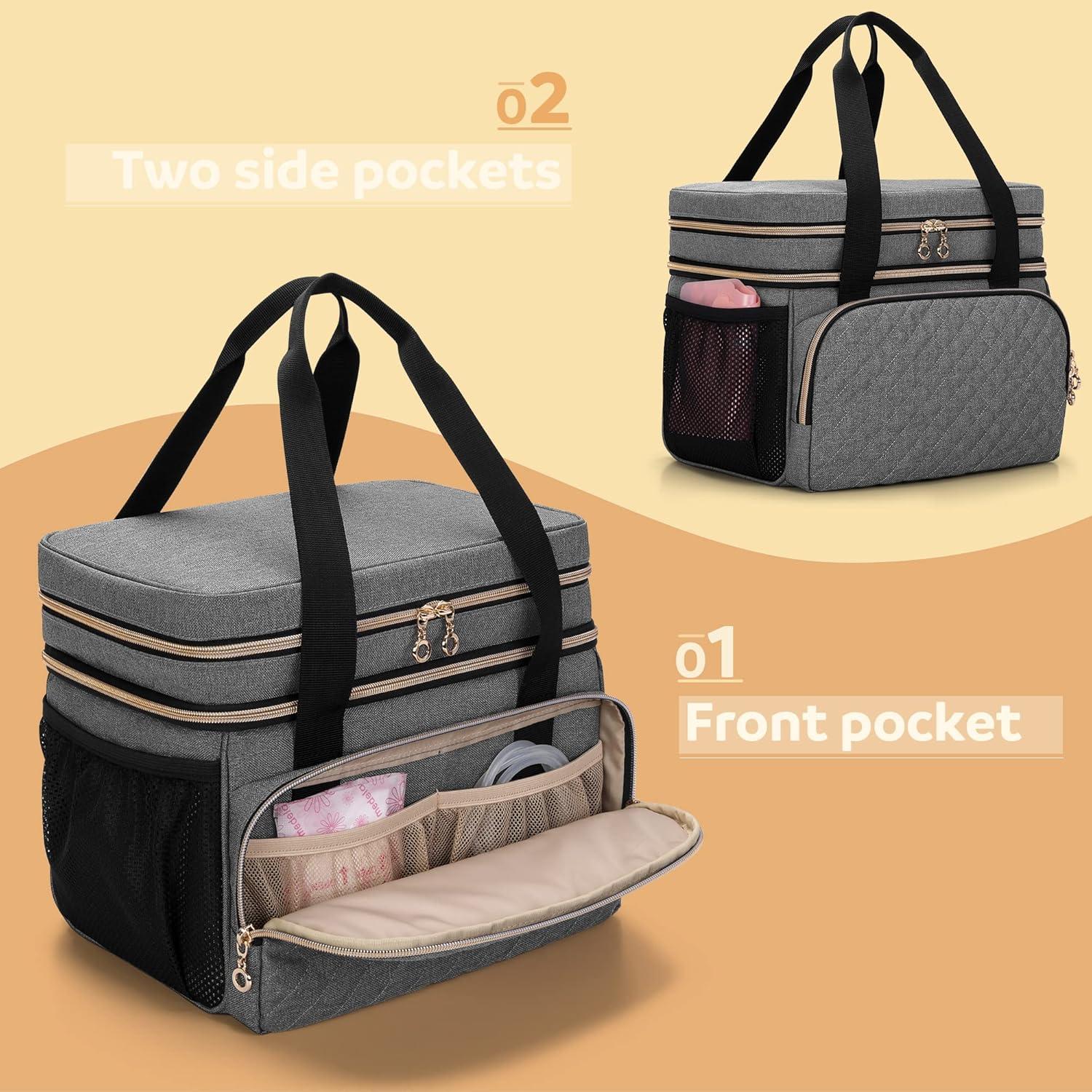 Bolsa para Extractor de Leche Luxja Doble Capa Gris 29x18x24cm