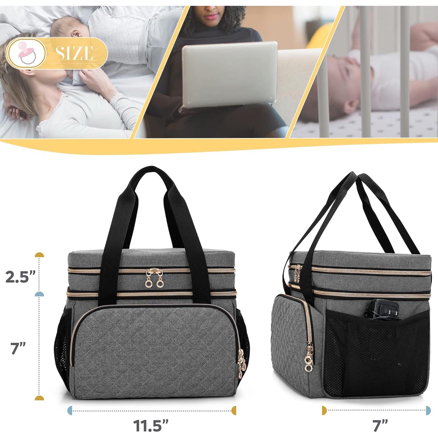 Bolsa para Extractor de Leche Luxja Doble Capa Gris 29x18x24cm