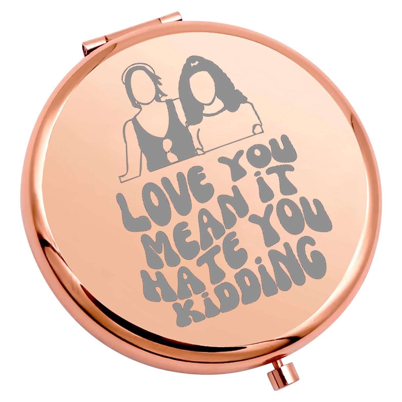 Espejo de Maquillaje Compacto WSNANG Oro Rosa Plegable 7.1cm