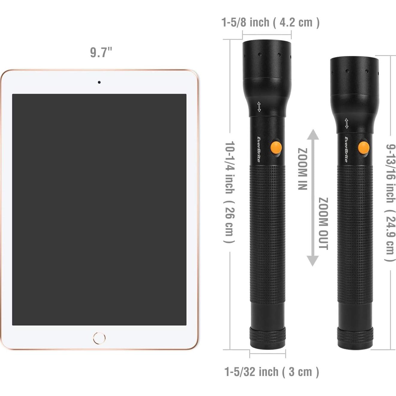 Linterna Táctica Ultra Brillante EverBrite 900 Lúmenes Zoomable