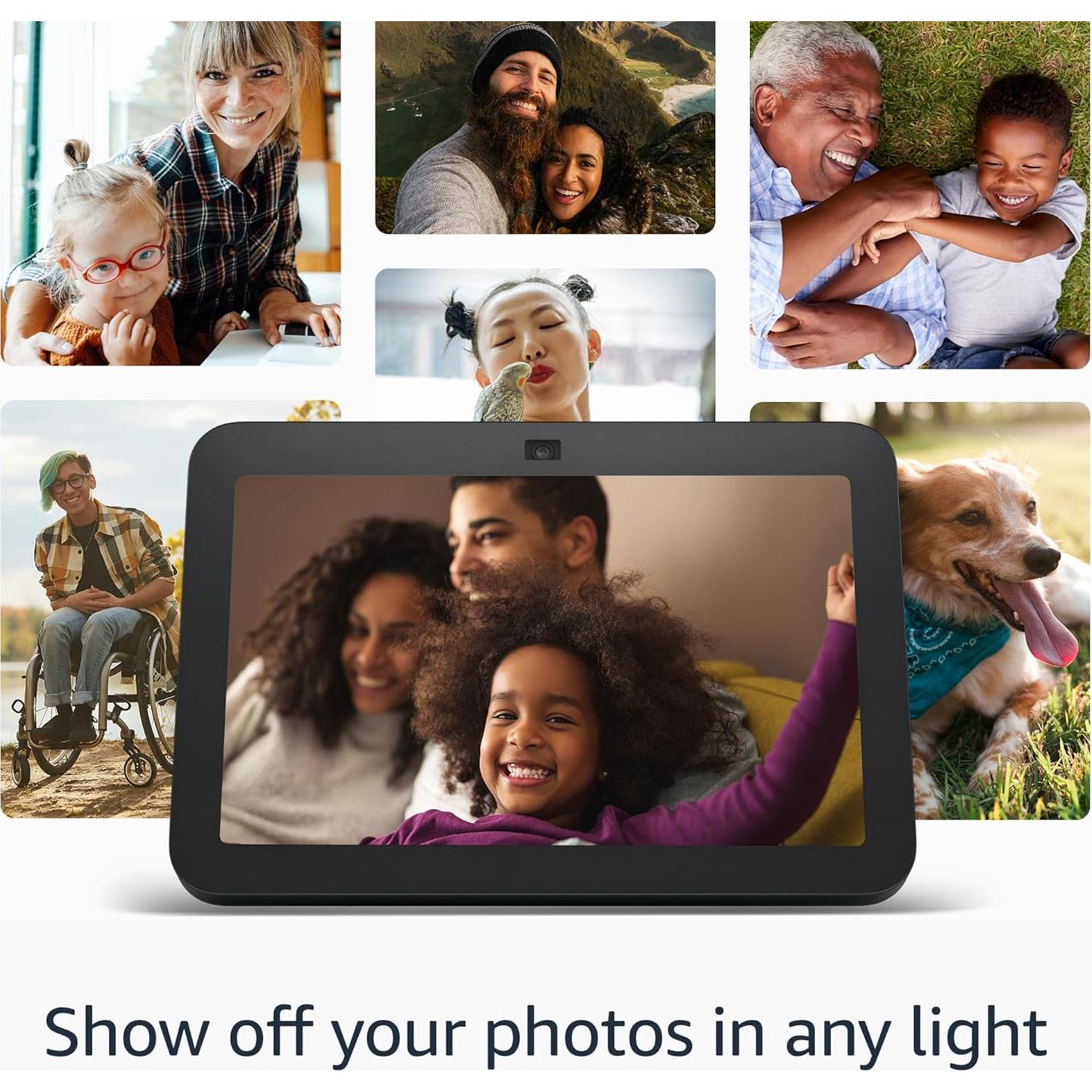 Like-New Amazon Echo Show 8, With Spatial Audio, Smart Home Hub, ideal for open living spaces, includes Alexa, Charcoal