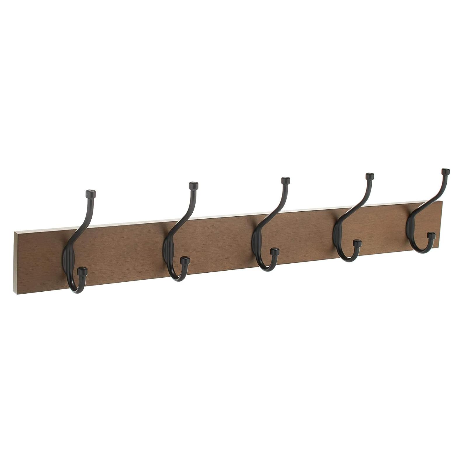 Perchero de Pared Rectangular Amazon Basics 5 Ganchos MDF