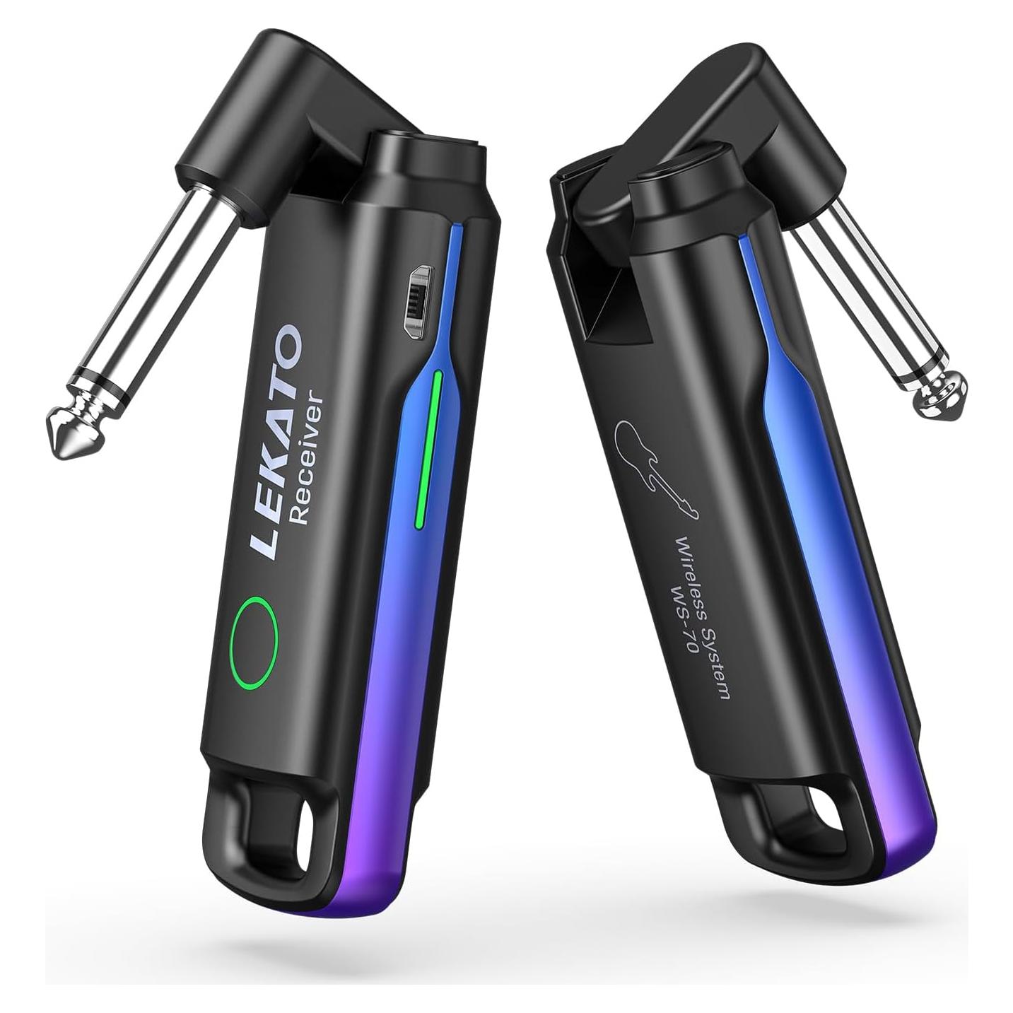 Sistema Inalámbrico de Guitarra LEKATO UHF Recargable Azul