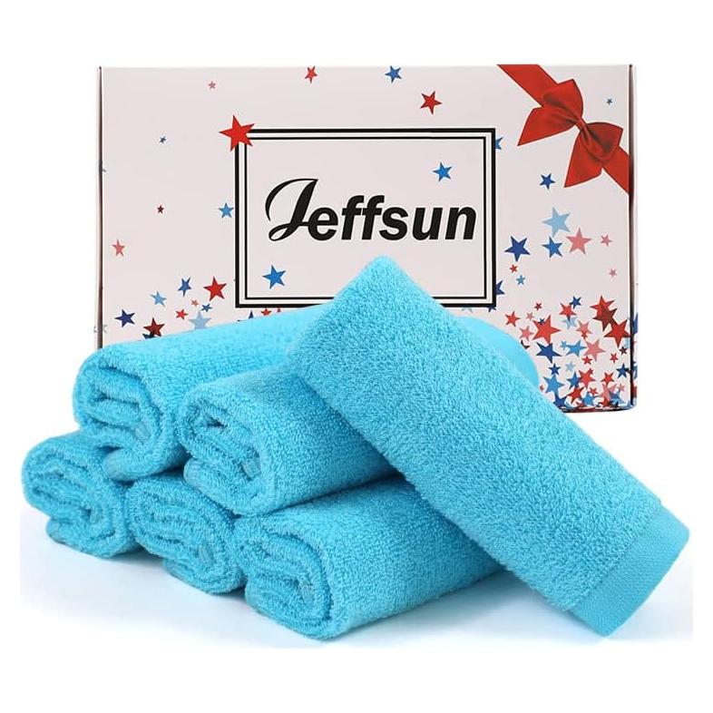Paños de Baño para Bebés Jeffsun 6 Pack 25.4x25.4 cm Azul