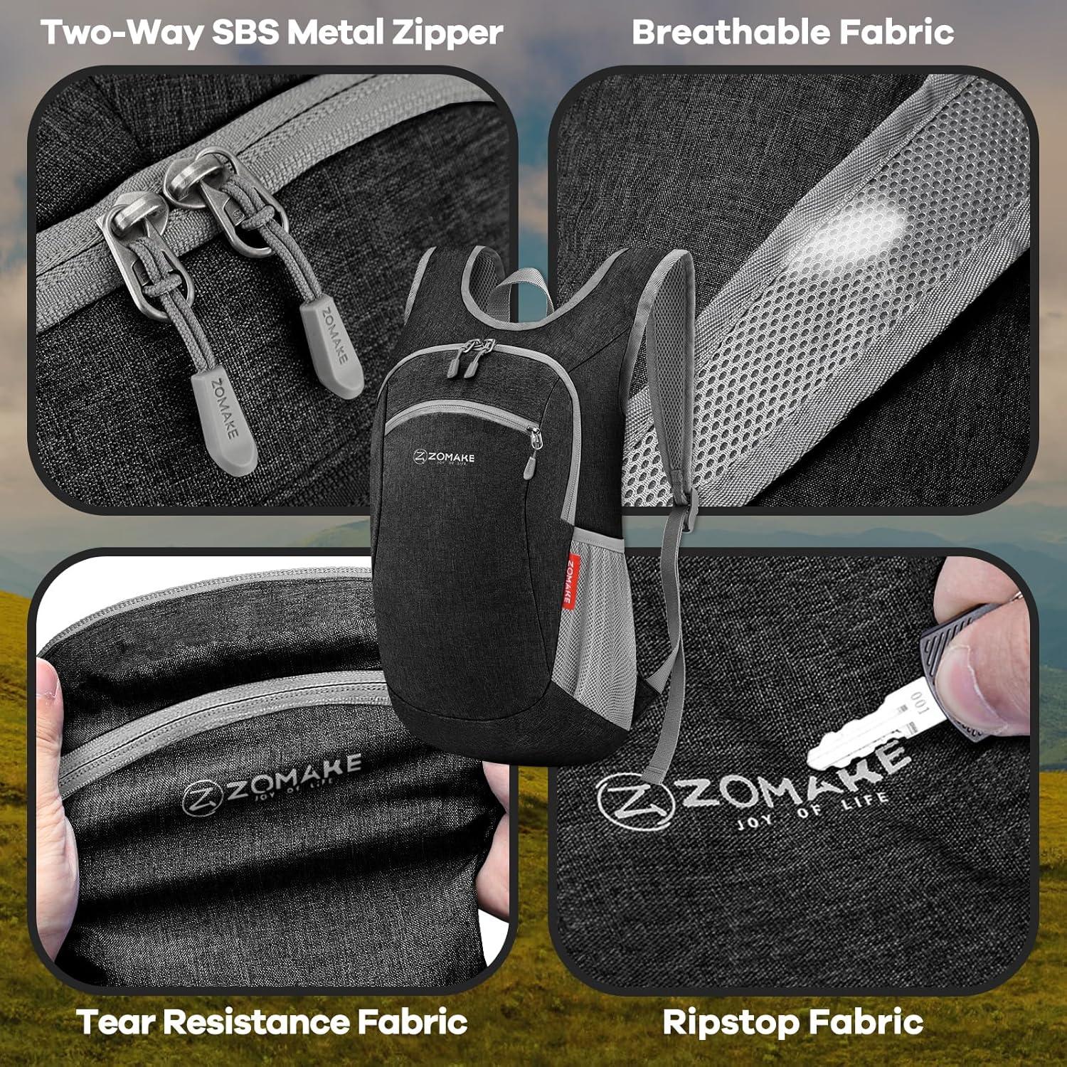 Mochila Plegable Ultra Ligera ZOMAKE 10L Resistente al Agua