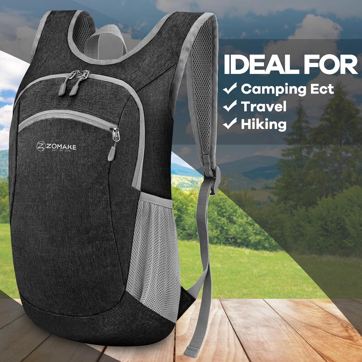 Mochila Plegable Ultra Ligera ZOMAKE 10L Resistente al Agua