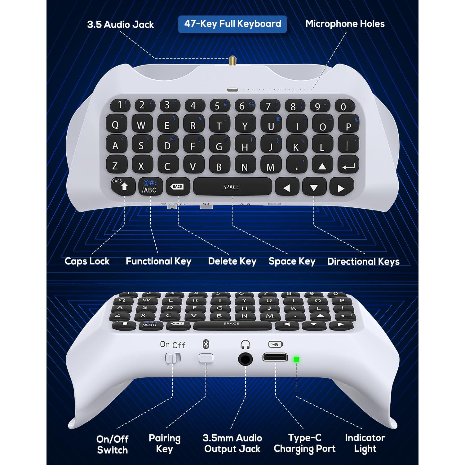 Teclado Inalámbrico MENEEA para PS5 Pro con Altavoz
