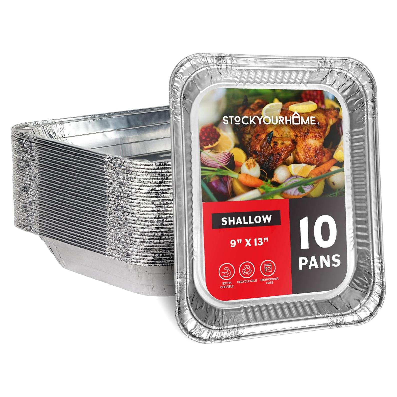 Bandejas de Aluminio Desechables 10 Piezas 9x13 cm Poco Profundas