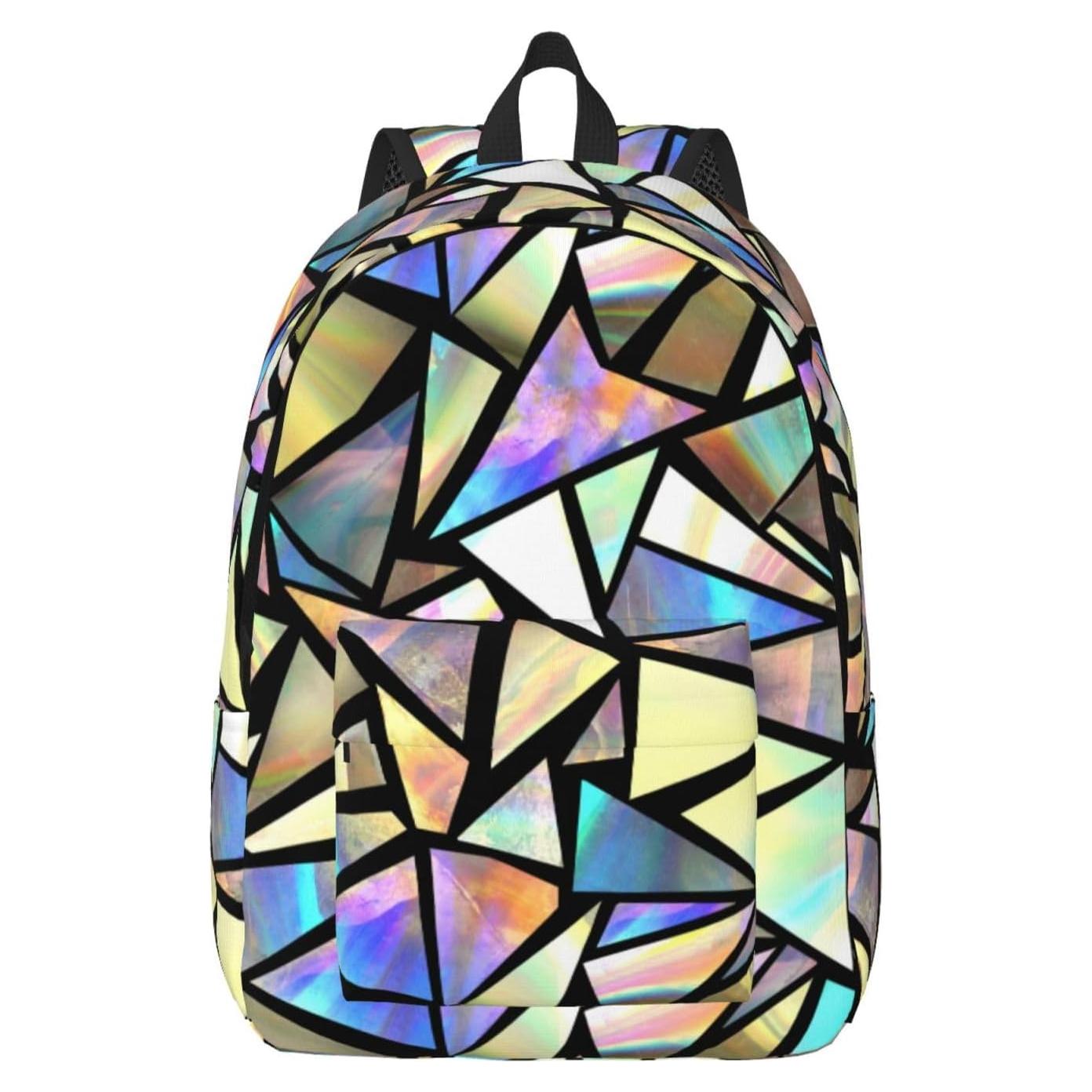 Mochila Lona Casual GVGOAGL Grande 45x31 cm Iridiscente