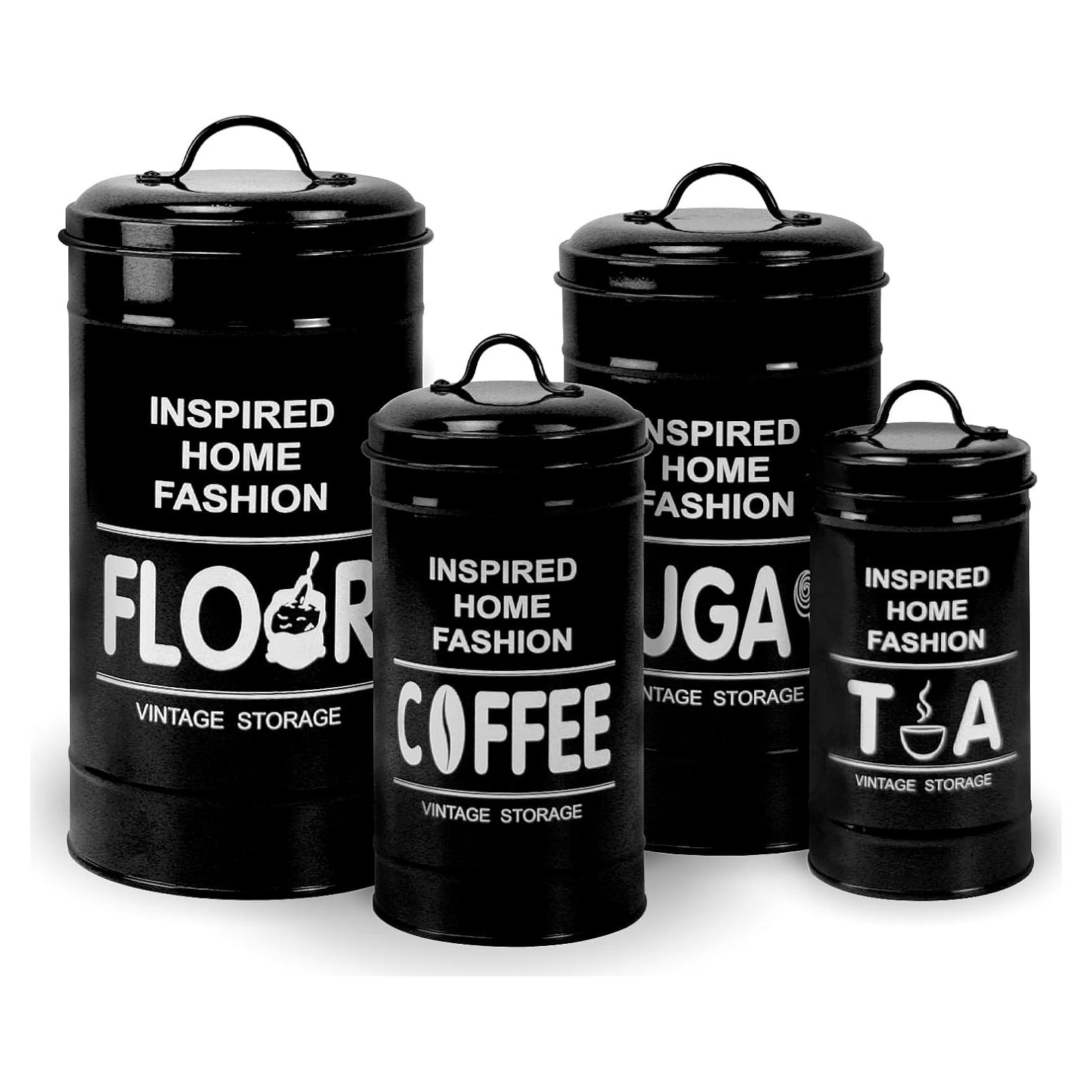 Juego de 4 Latas de Cocina Vintage LF LIKEFAIR - Almacenamiento