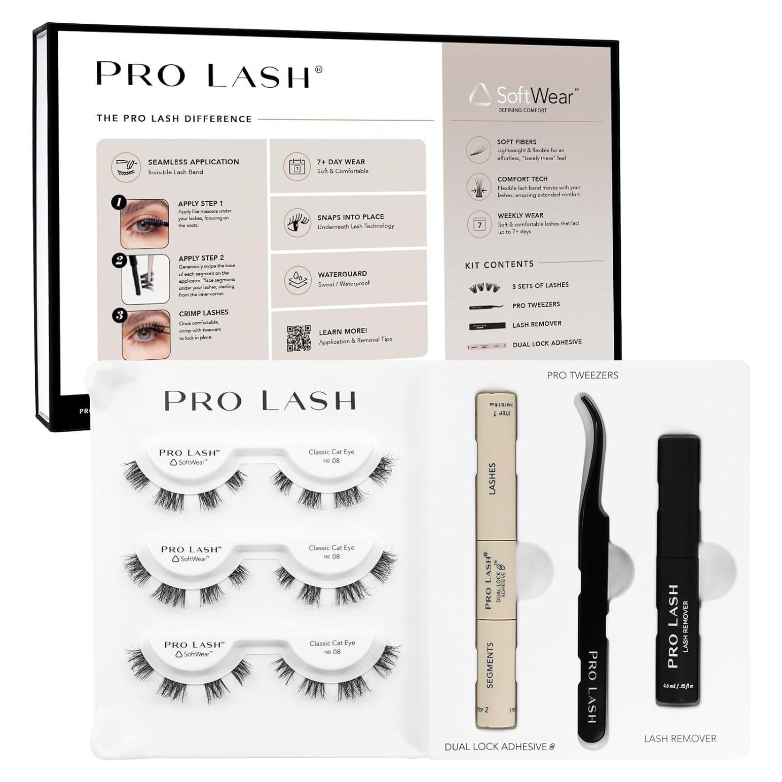 Kit de Pestañas Postizas Pro Lash SoftWear Ojo de Gato No. 08