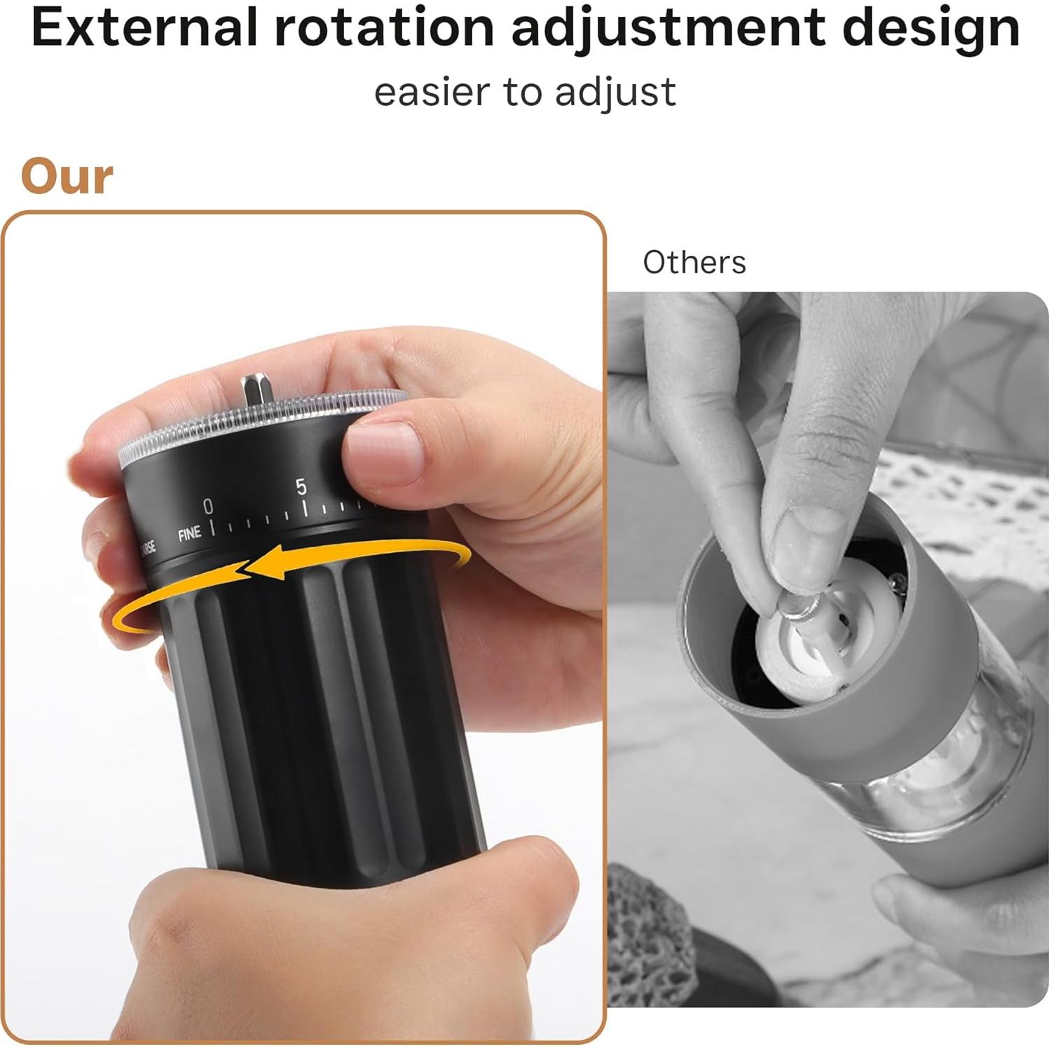 Molinillo de Café Manual Mikinya, 40 Configuraciones, 30g