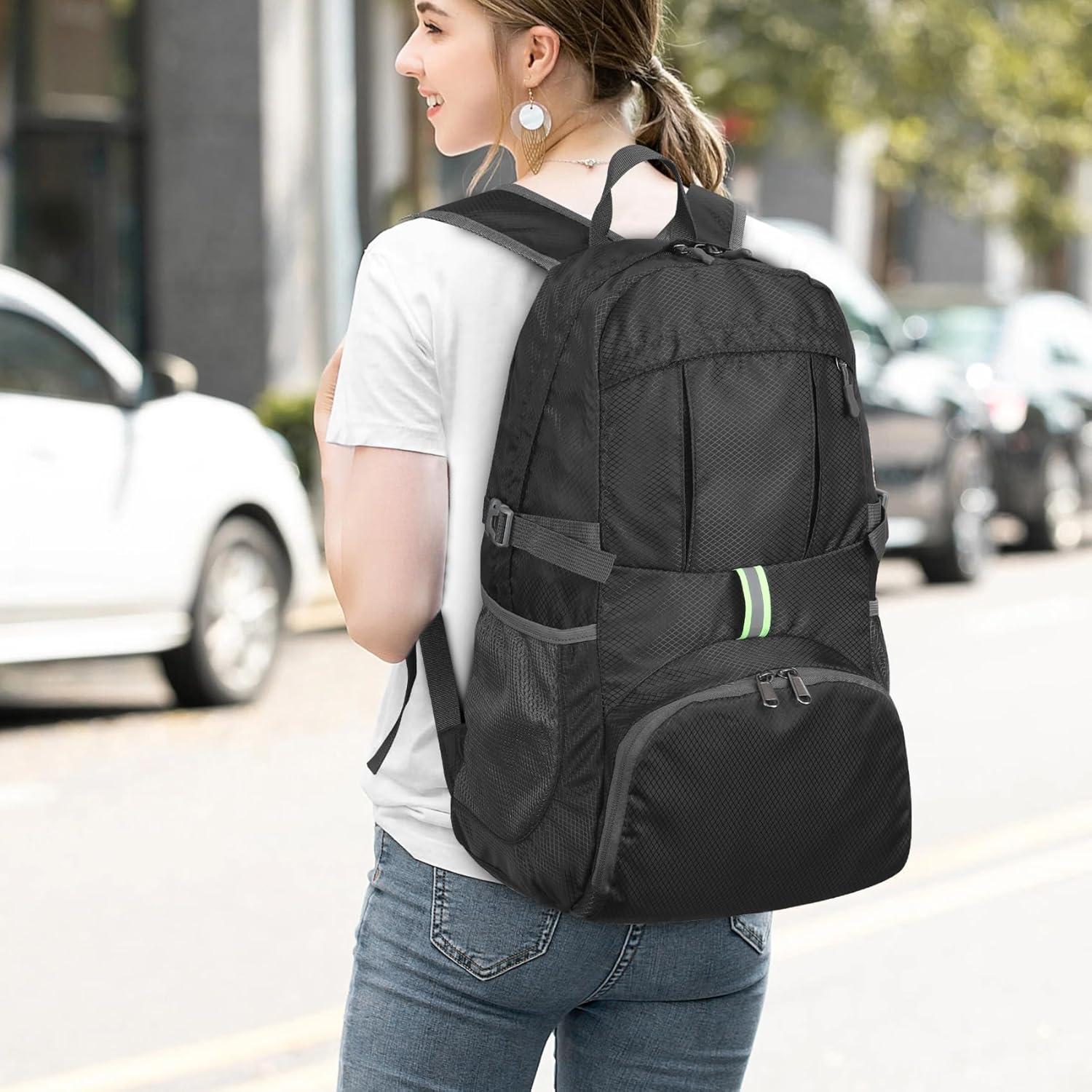 Mochila Plegable Yaopeing 25L Resistente al Agua Negra