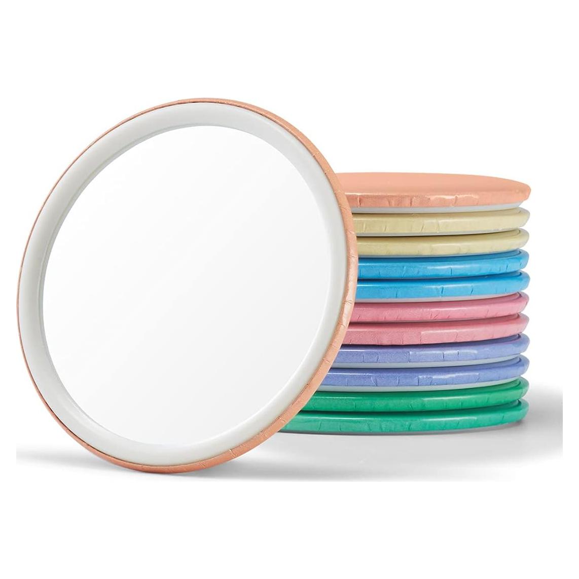 Espejo Compacto Redondo Getinbulk 6 Colores 12 Piezas 6.35 cm