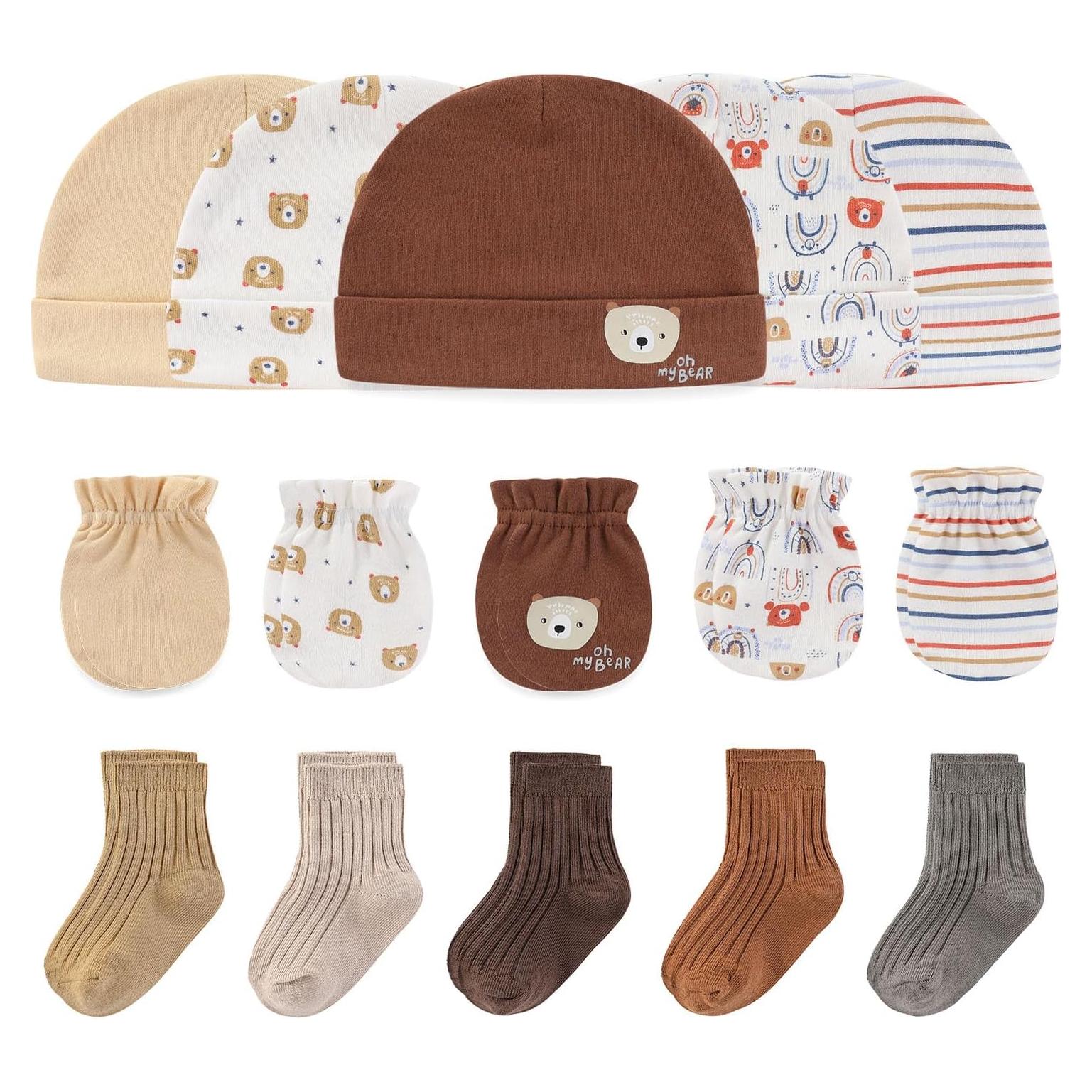 Conjunto de Gorros, Manoplas y Calcetines Ruliby 0-6 meses