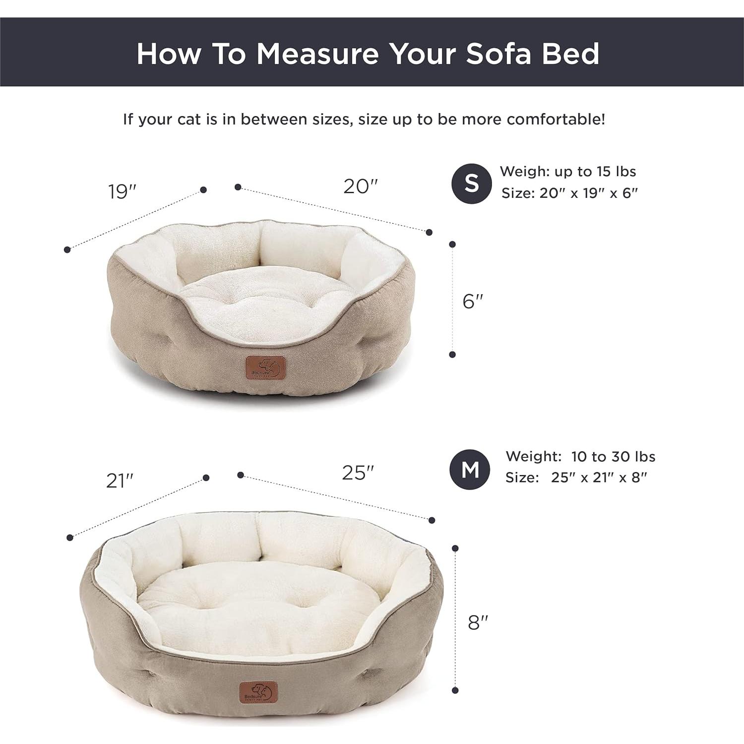 Cama para perros Bedsure redonda 50,8 cm antideslizante